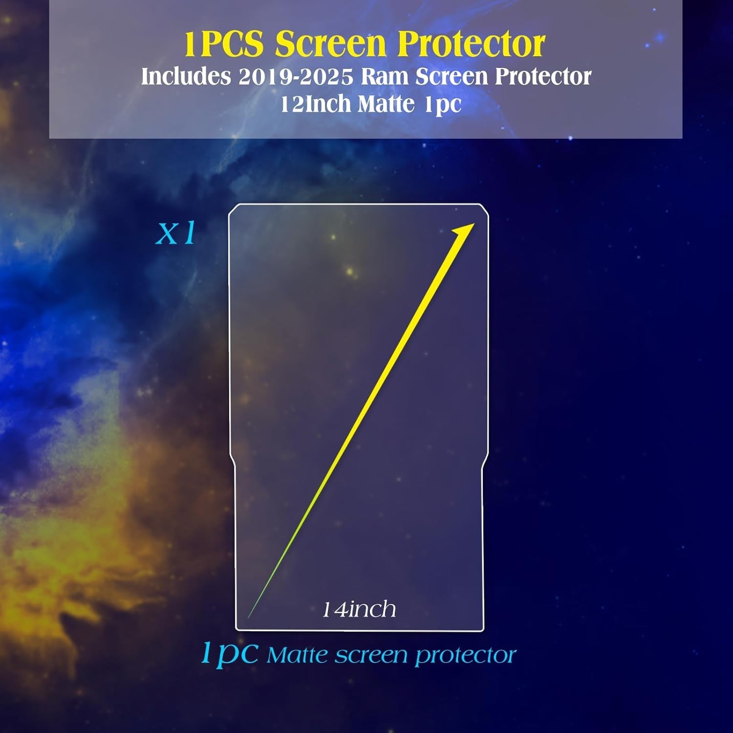 2025 RAM 1500 Screen Protector 14.4Inches MATTE for Tempered Glass Screen Film