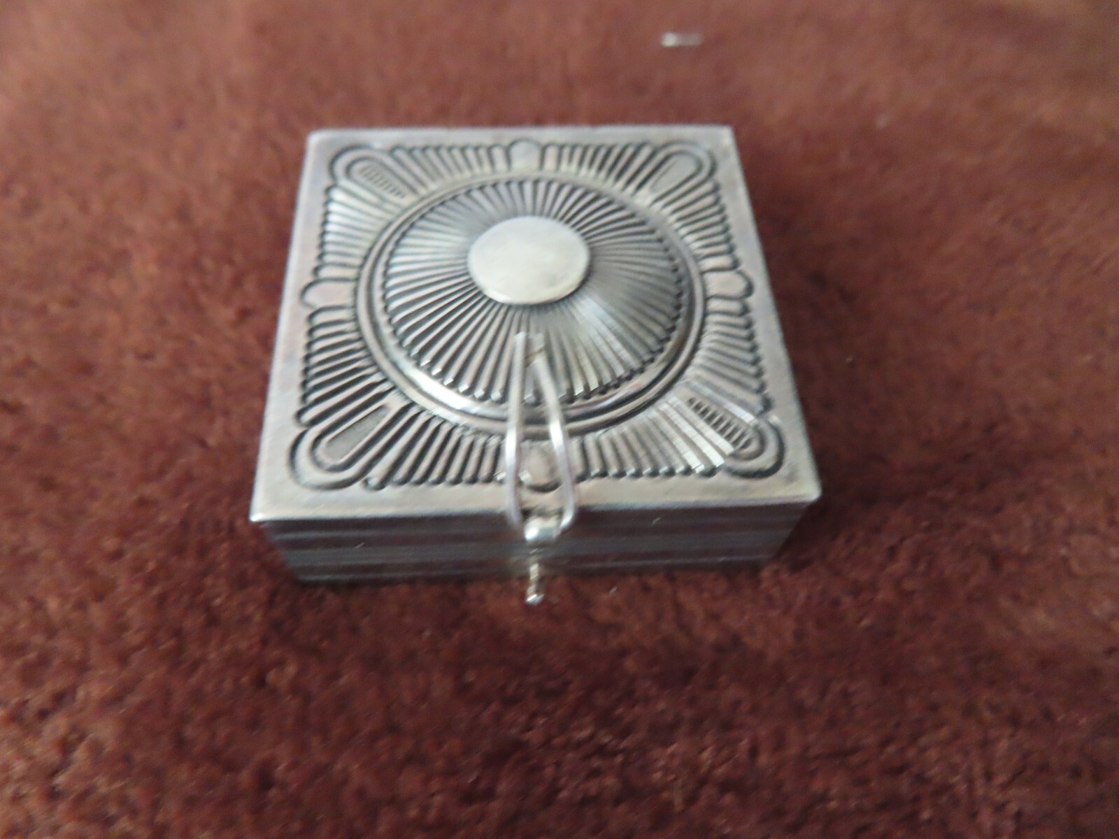 Vintage Pat Bedoni Sterling Silver .925 Navajo Trinket Box 51 grams 1.8 oz $550