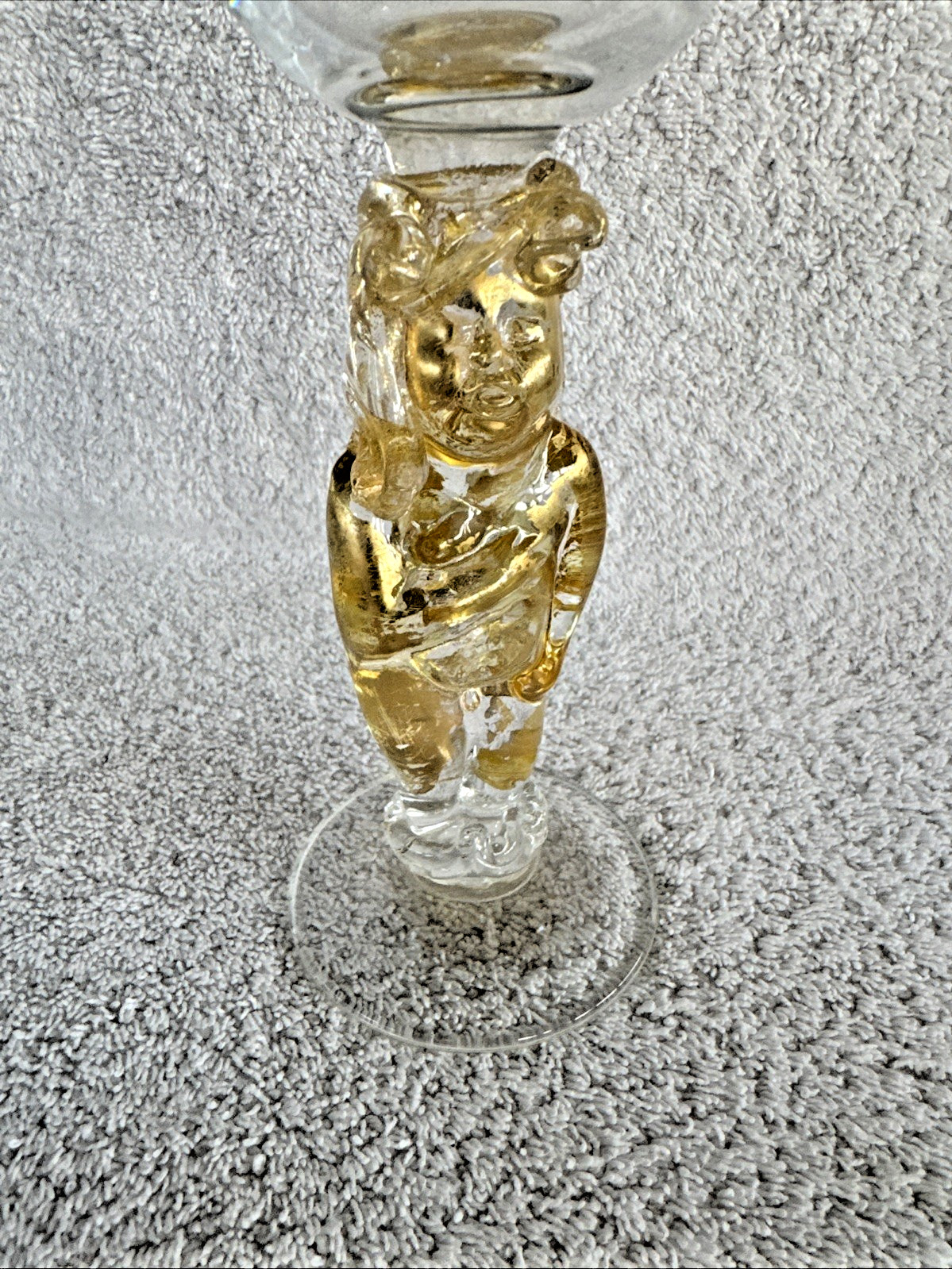 Gold Buddha Stem Glass Worshiping Goblet / Offering Goblet