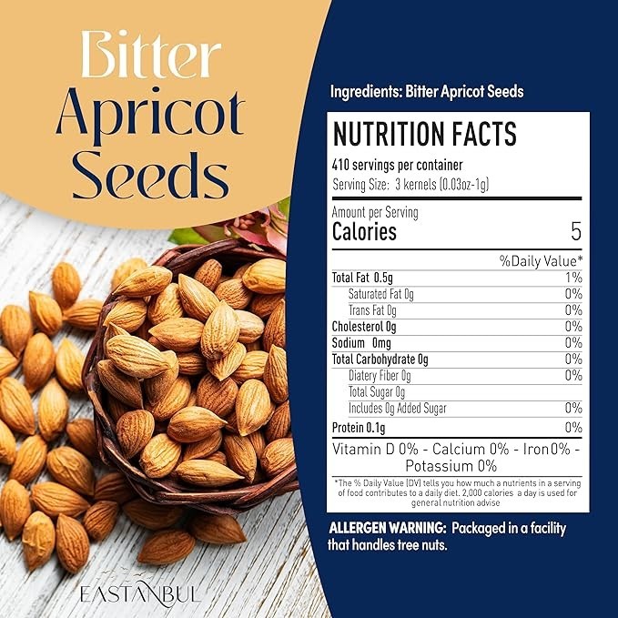 Organic Bitter Raw Apricot Kernel Premium Seeds 16oz Gluten Free Vegan USDA 1 lb
