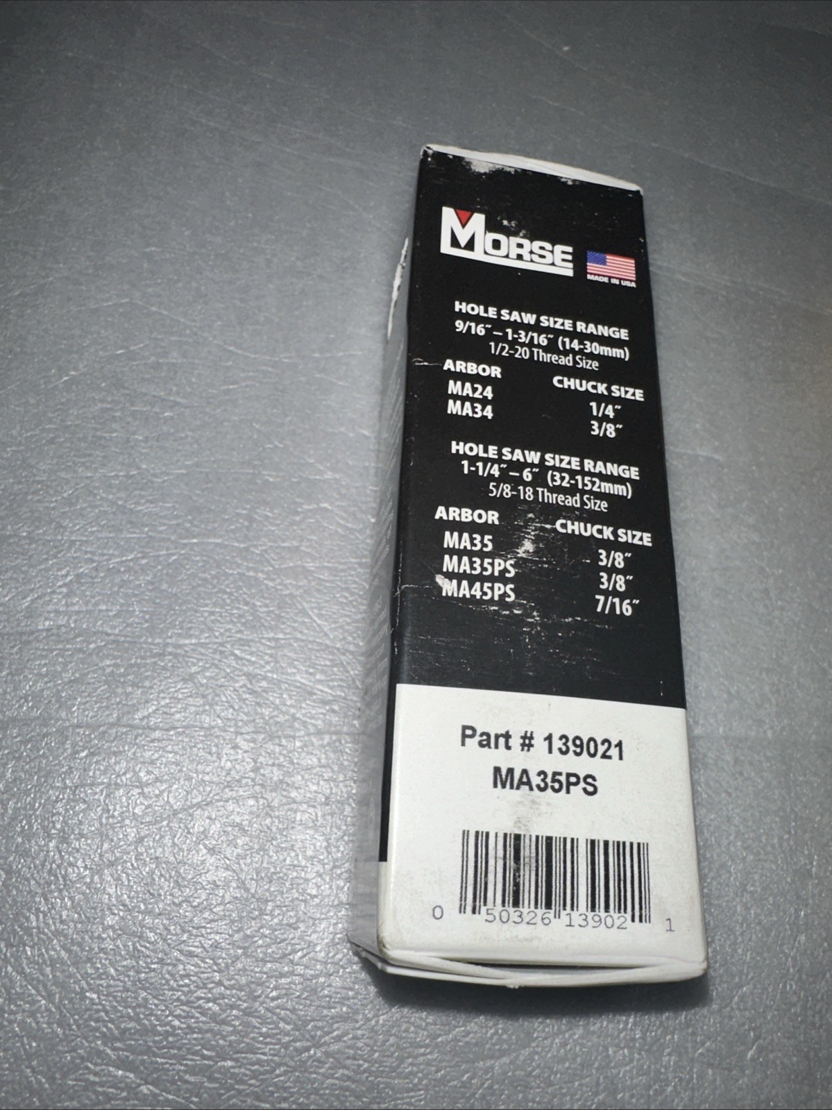 Morse MA35PS 3/8" Hole Saw Arbor, fits 1-1/4" - 6" Saws