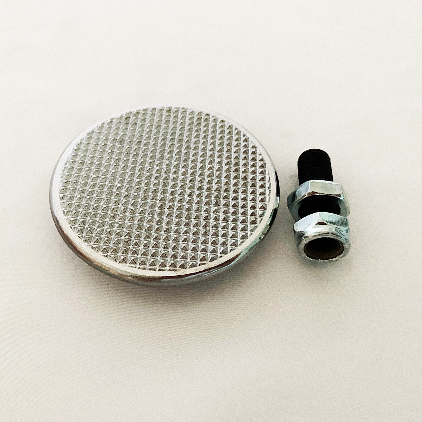 Vintage Hot Rod Knurled Brake/ Clutch Pedal Pad - Chrome Plated- 3"OD