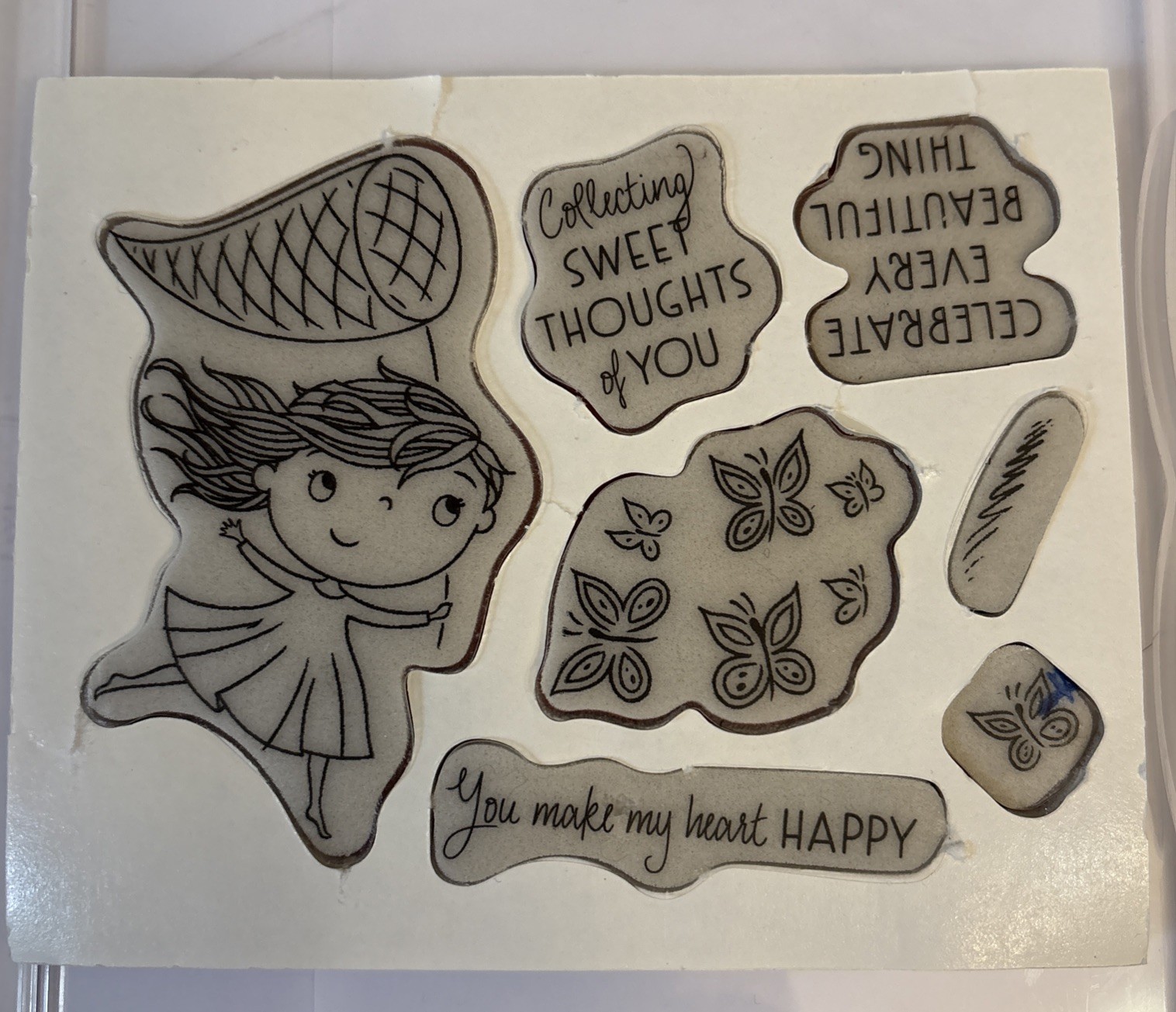 Stampin’ Up! CATCHING BUTTERFLIES Red Rubber Cling Stamp