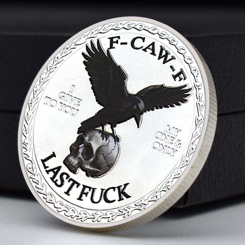 5pcs Raven Skull Novelty Coins Set | “Zero Zilch Nada None” Funny Medals Gifts