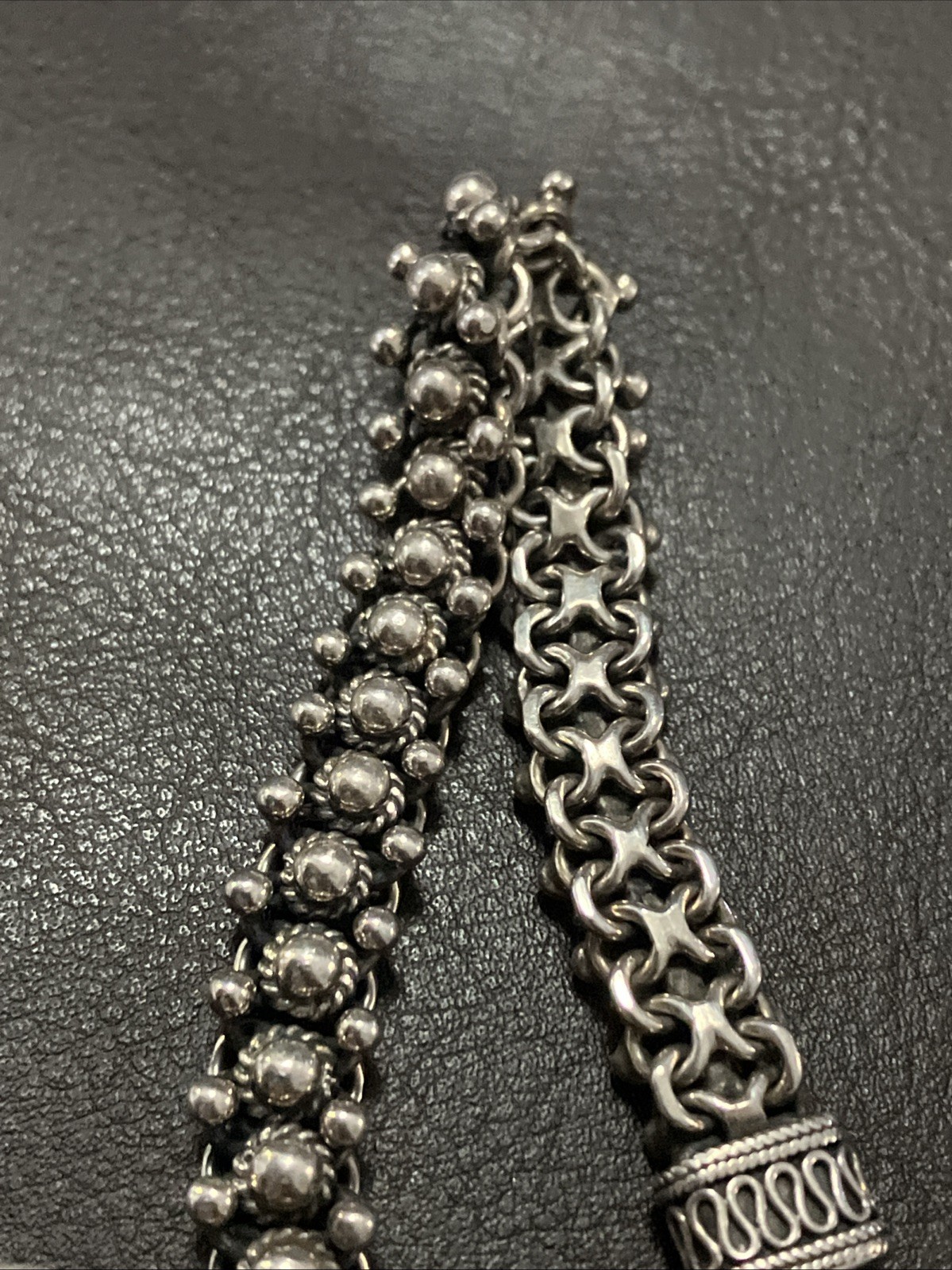 925 Sterling Silver Vintage Antique Finish Bracelet 42.7 Grams 7.6 Inches