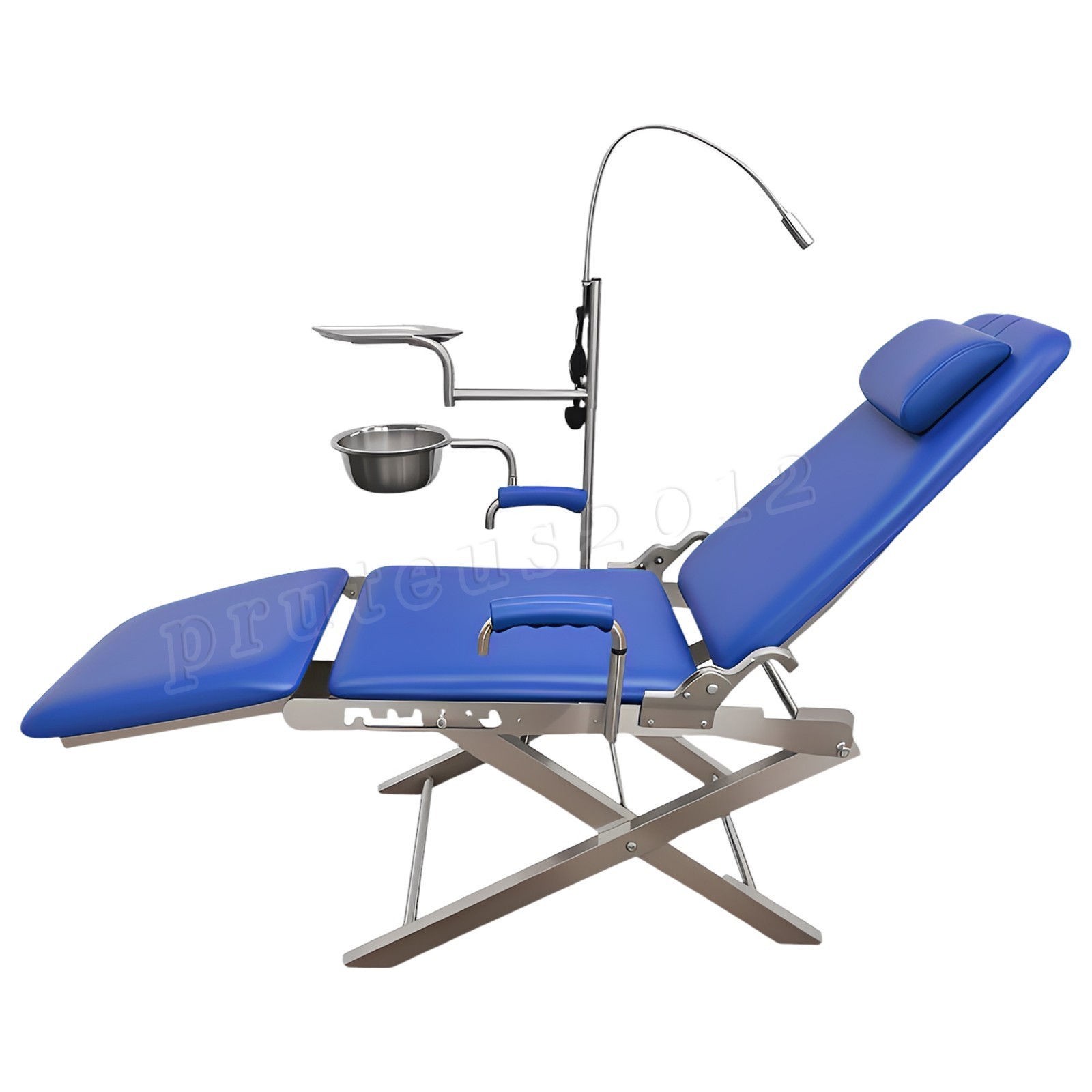Portable Dental Chair Mobile Simple Folding Chair + Rechargeable LED Light Tray