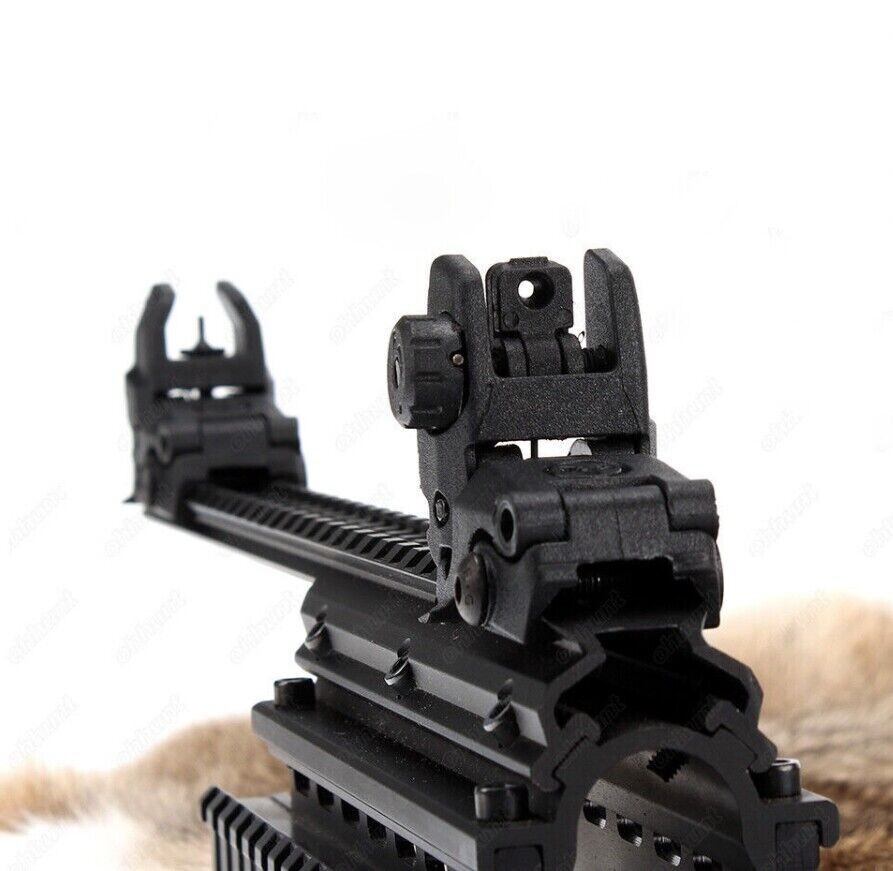 NEW Flip Up Sight New Generation Front & Rear Back Up Sight Set Black