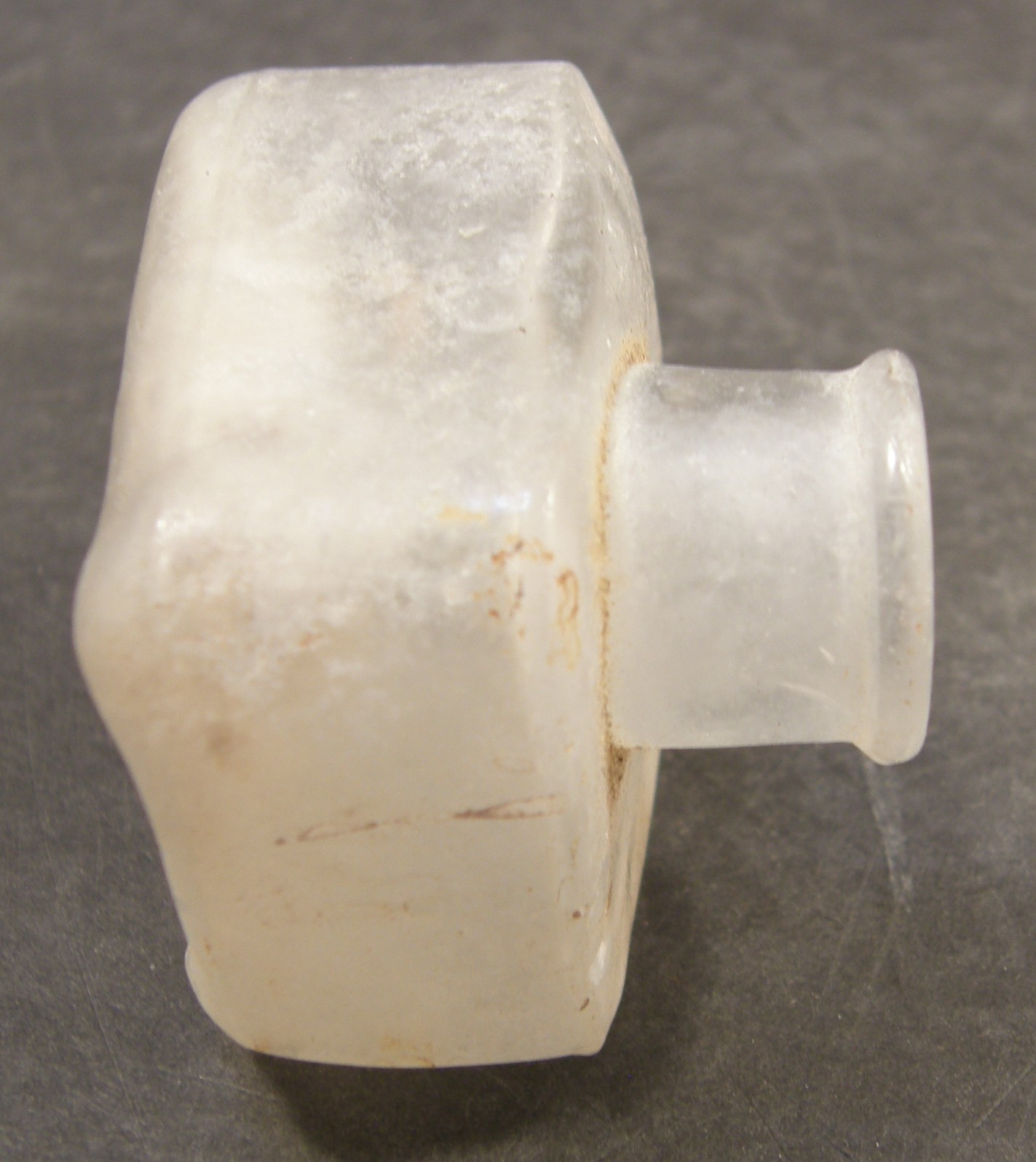 ANTIQUE GLASS TUGBOAT TUG BOAT INK BOTTLE