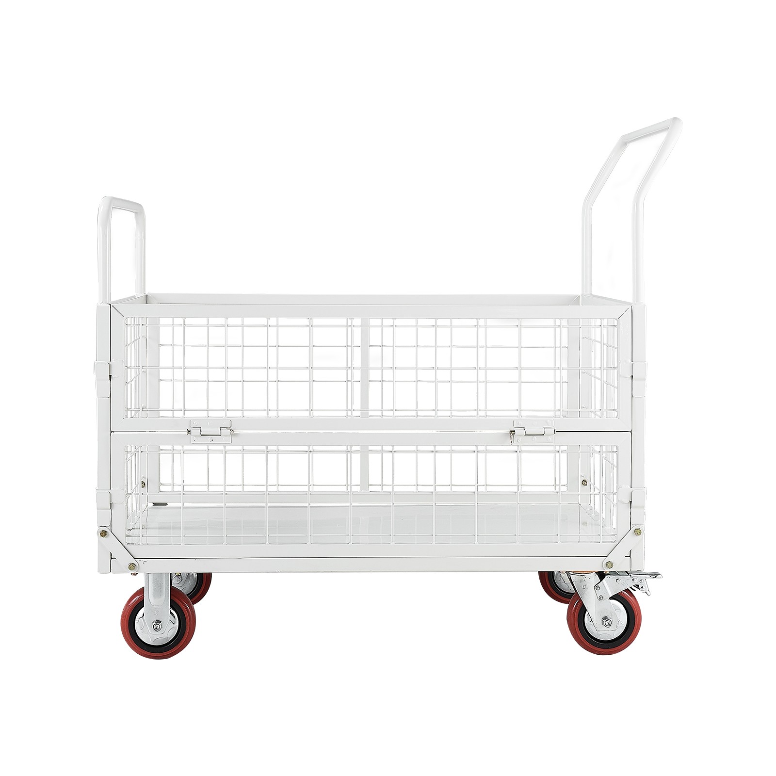 Uimoso Foldable Platform Cart with Cage, 2000 lbs Capacity, 6-in-1 Hand Truck