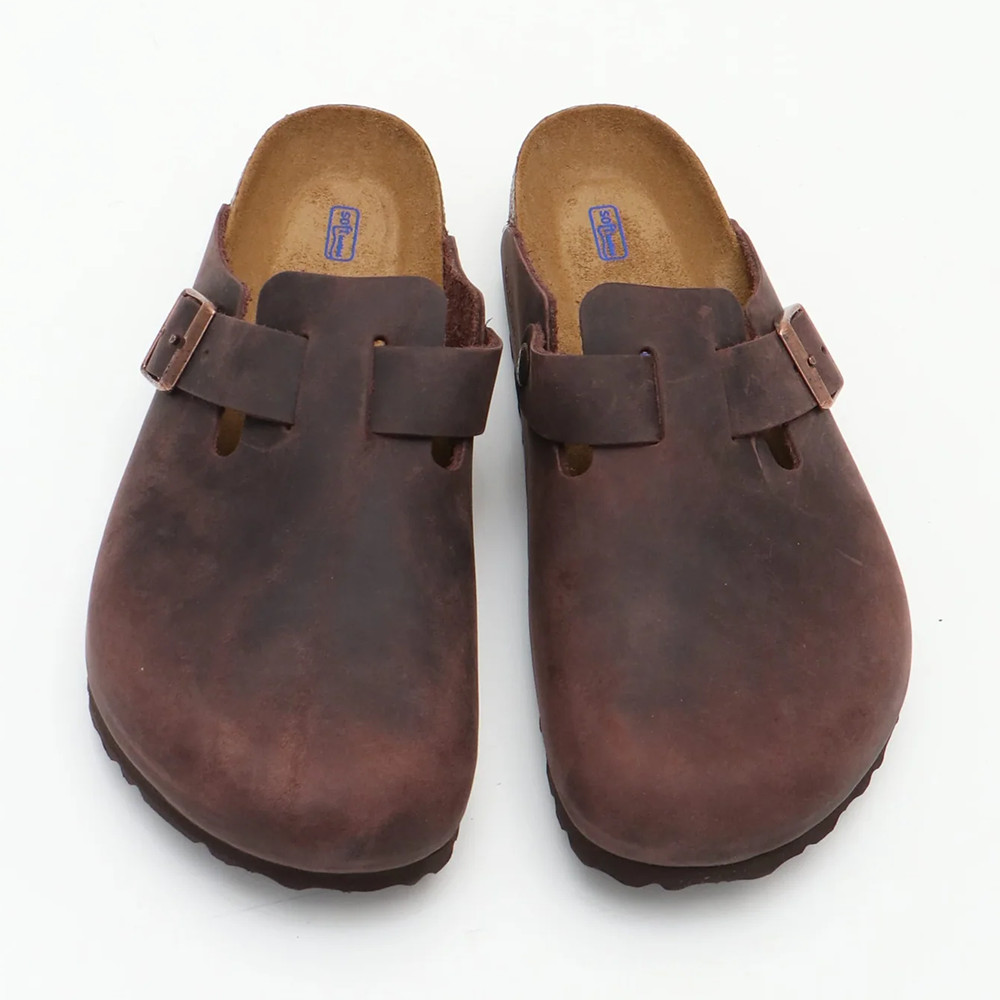 Birkenstock Boston Habana Oiled Leather Soft Footbed Clogs Women's Shoes