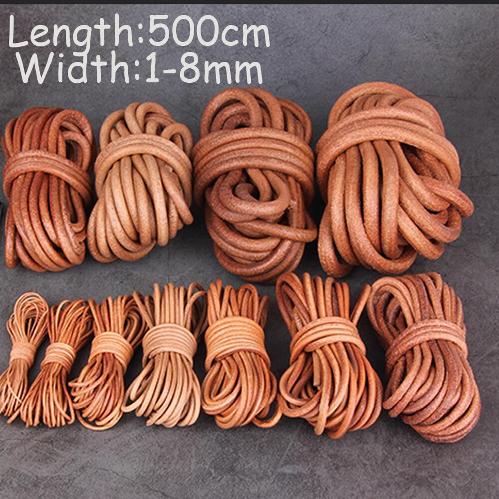 Round Cow Leather Cord Lace Rope Weave String for Necklace Bracelet Bag 16FT