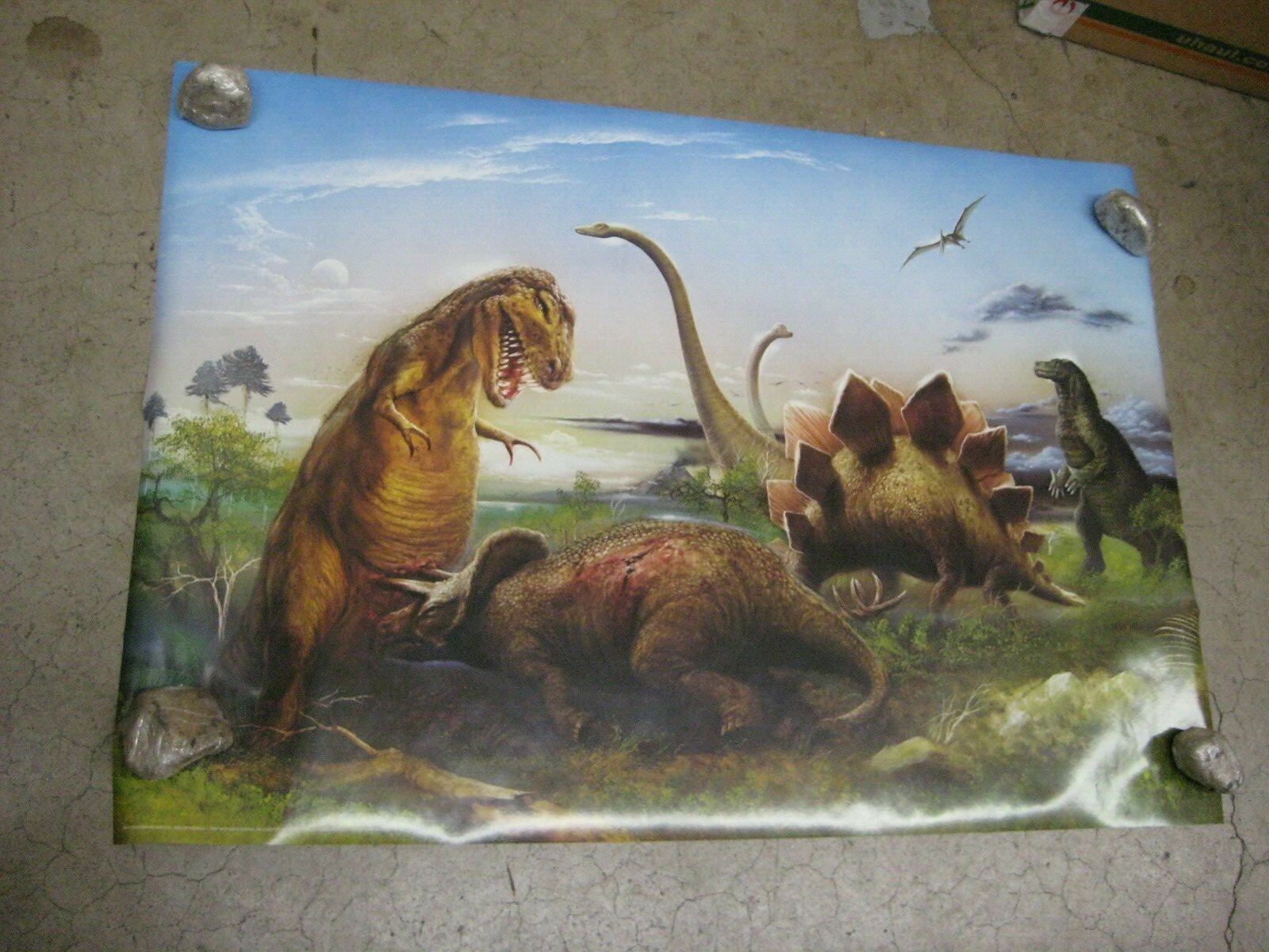 Prehistoric Dinosaurs  Poster Vintage 1987 Jurassic  T-Rex C1747