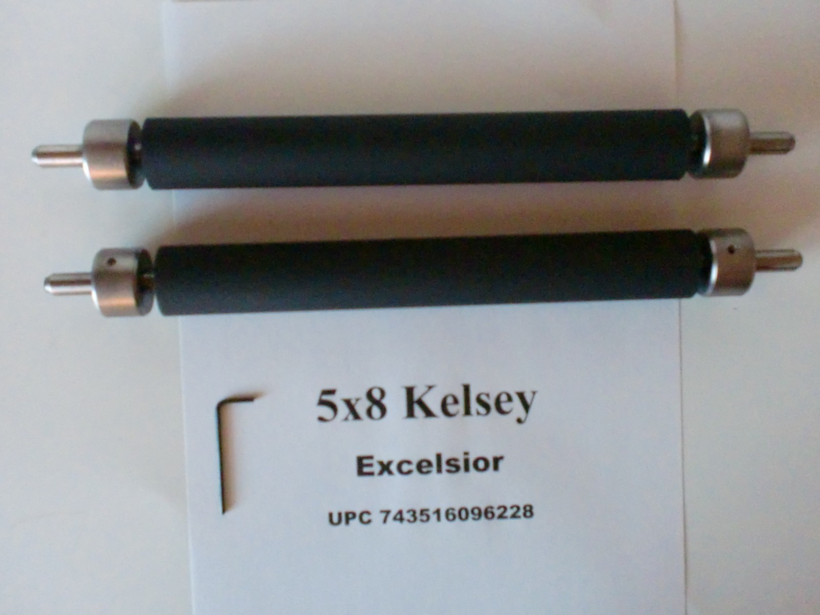 Kelsey Excelsior 5x8 Rollers and trucks Rubber for letterpress printing press