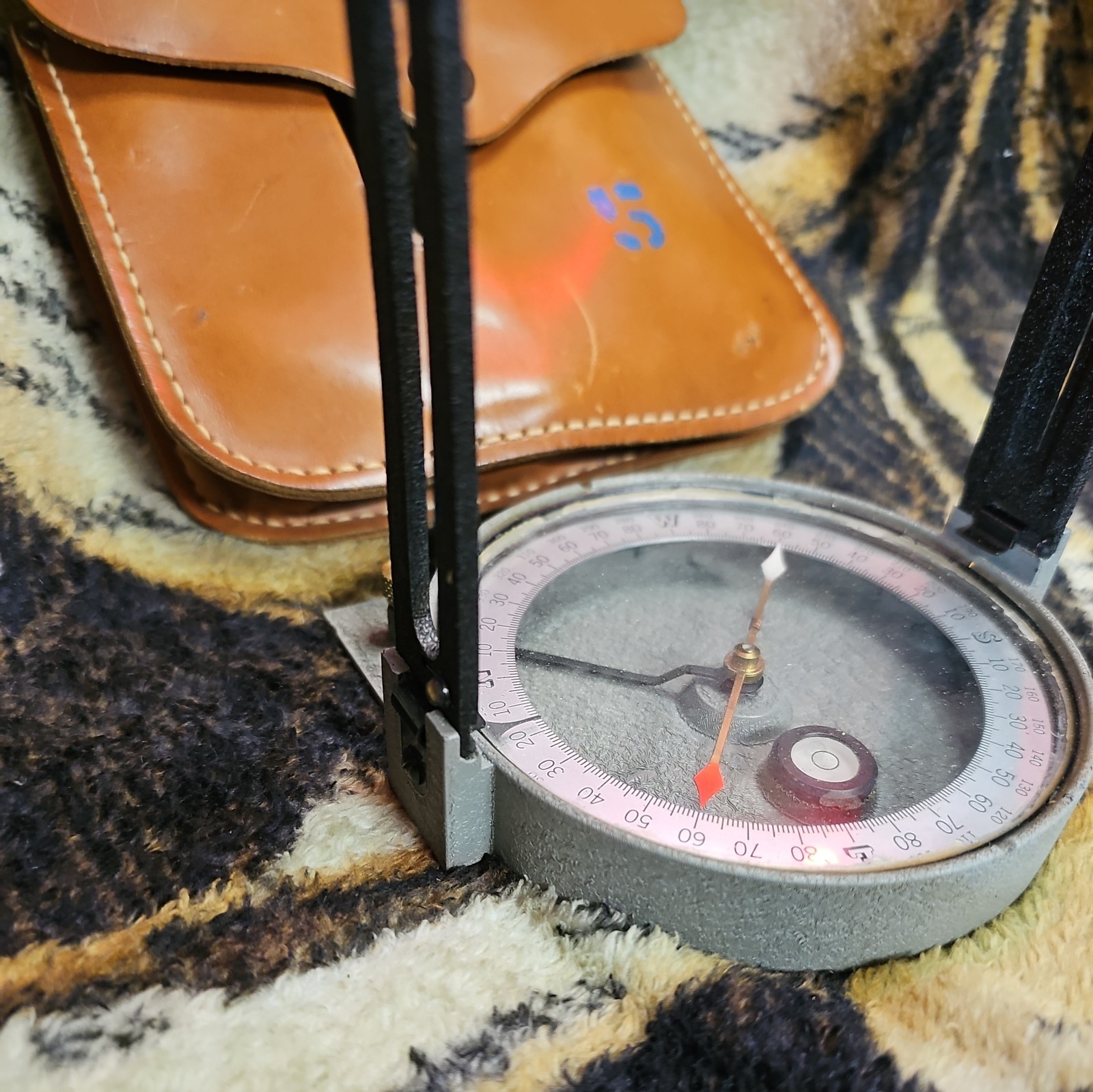 Vintage Antique Surveyors Compass Warren Knight Co Philadelphia PA W/pouch