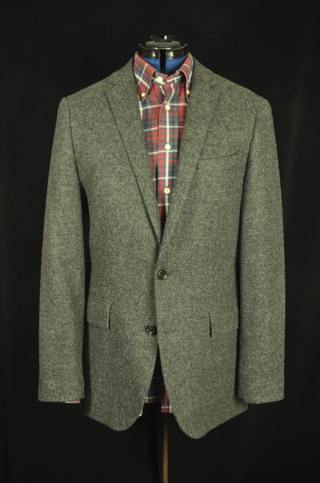 J. Crew Ludlow Moon British Wool Tweed Charcoal Gray Sport Coat 40 Long