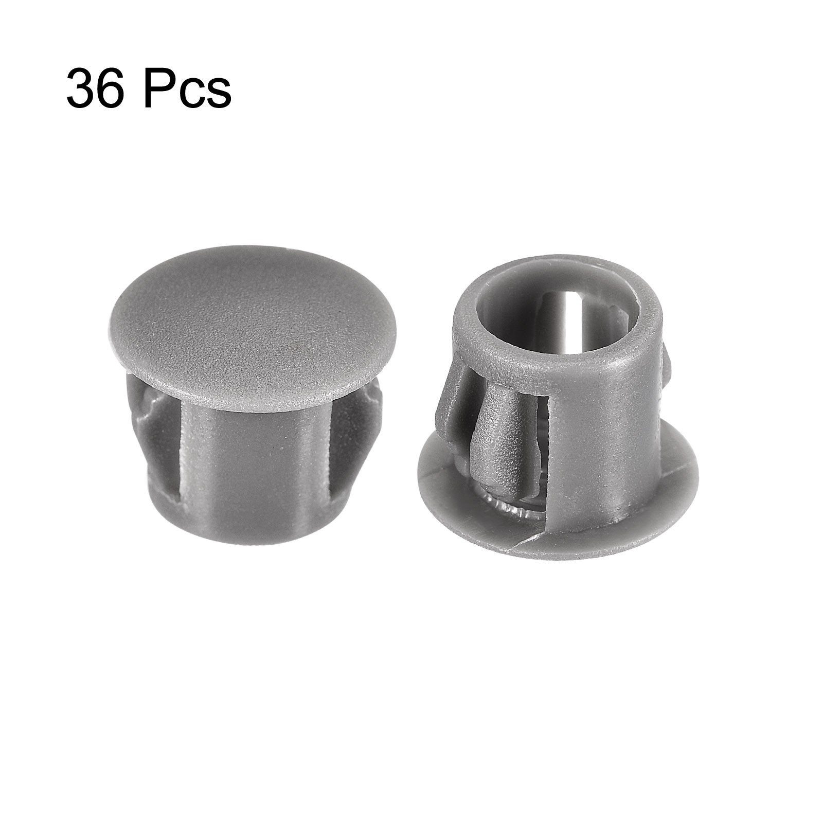 36Pcs 3/8" Plastic Hole Plugs Panel Flush Type Knockout Locking Plugs Gray