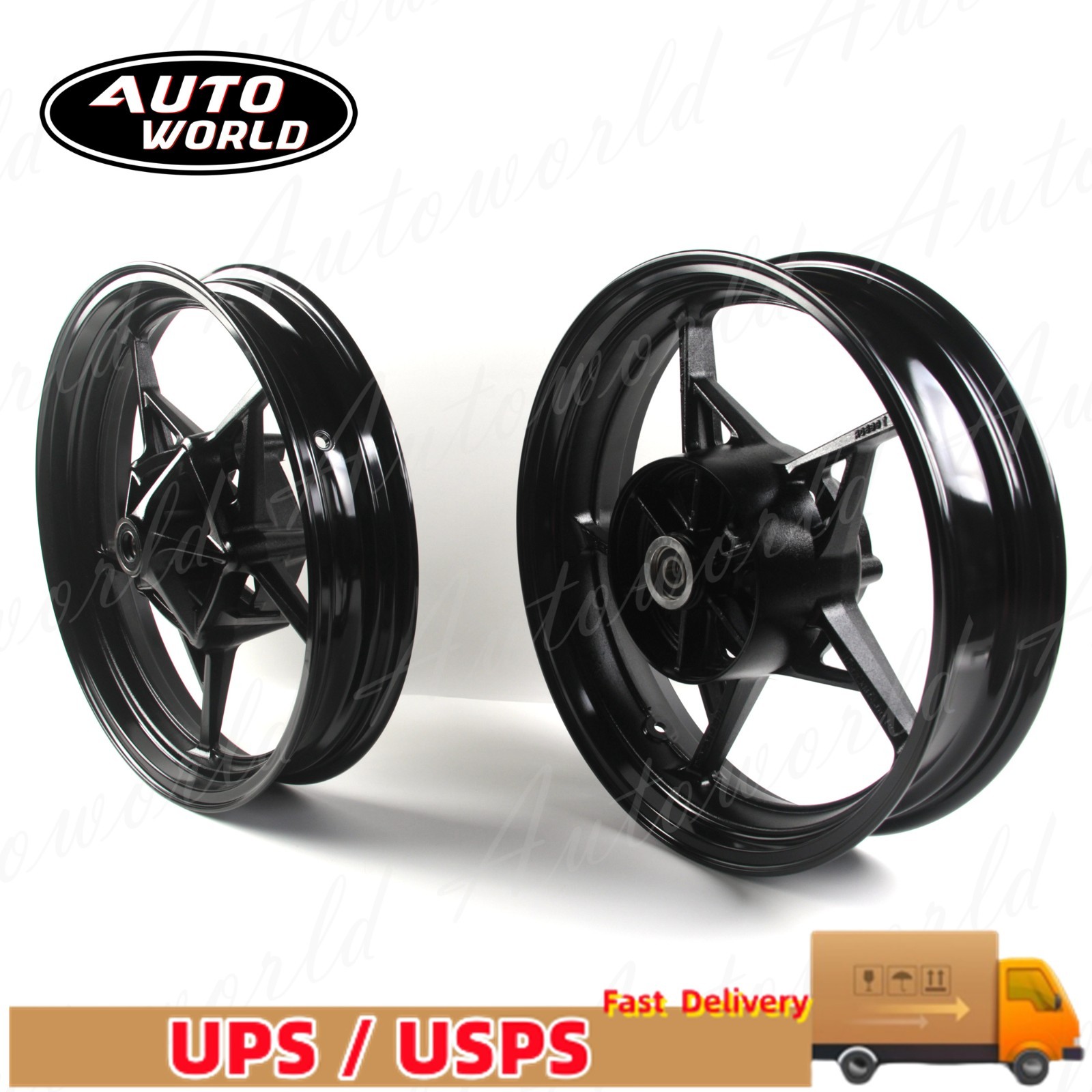 17'' Wheel Rim For Kawasaki Z500 SE 2025 2024 Ninja500R Front Rear Glossy Black