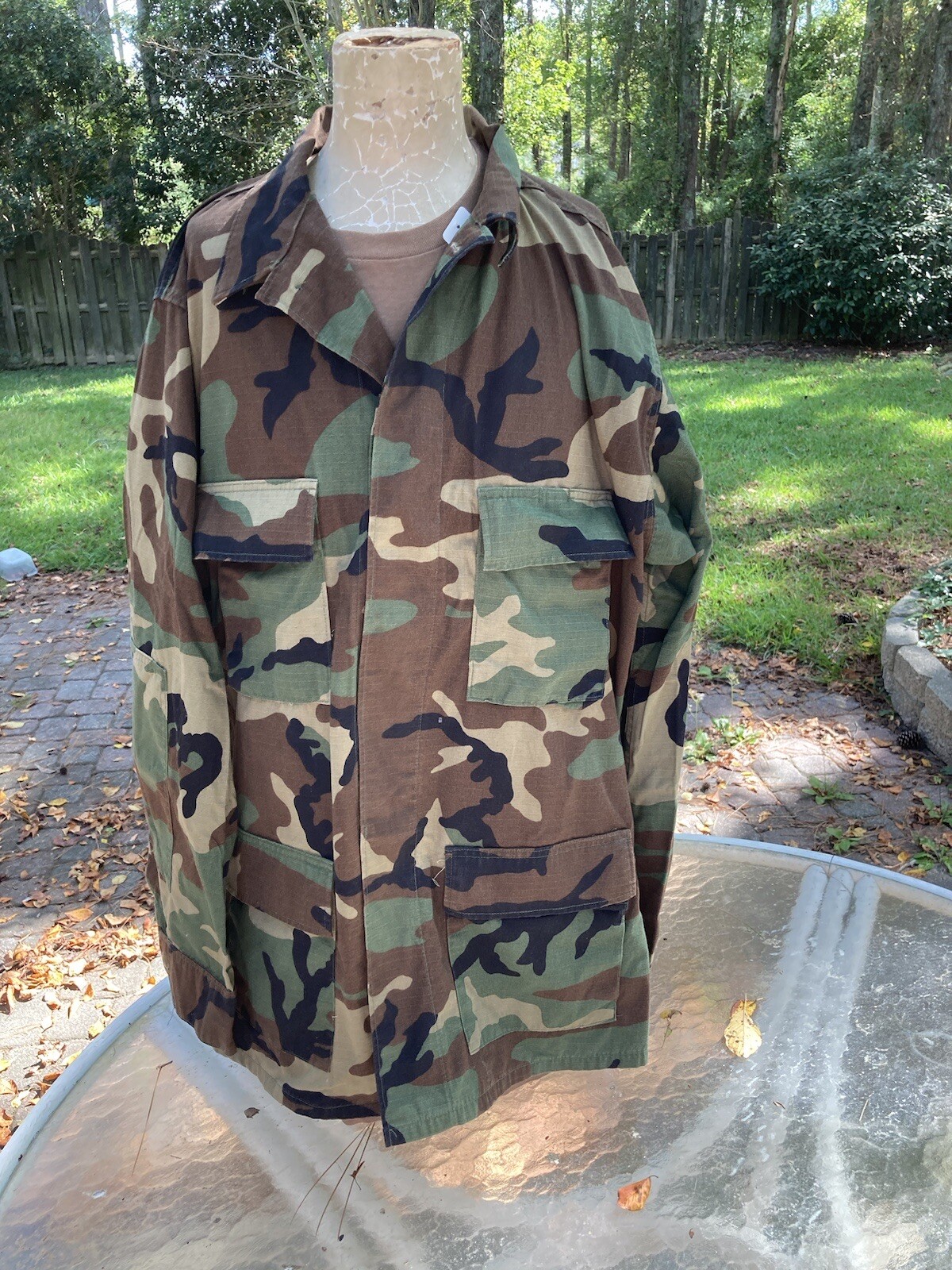 US M81 Woodland BDU Shirt, Army Military Camo Uniform Medium Regular