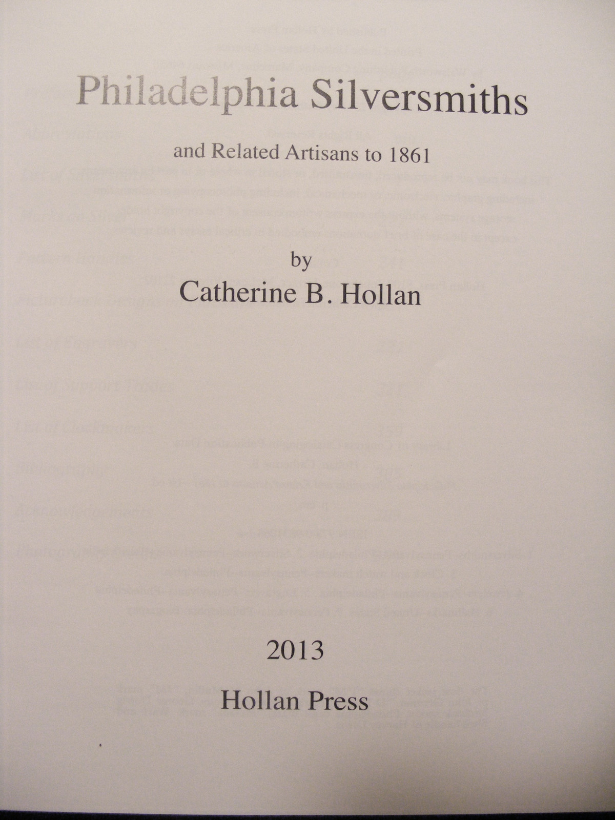PHILADELPHIA SILVERSMITHS by Hollan -Great Mark Photos- Newest & Best