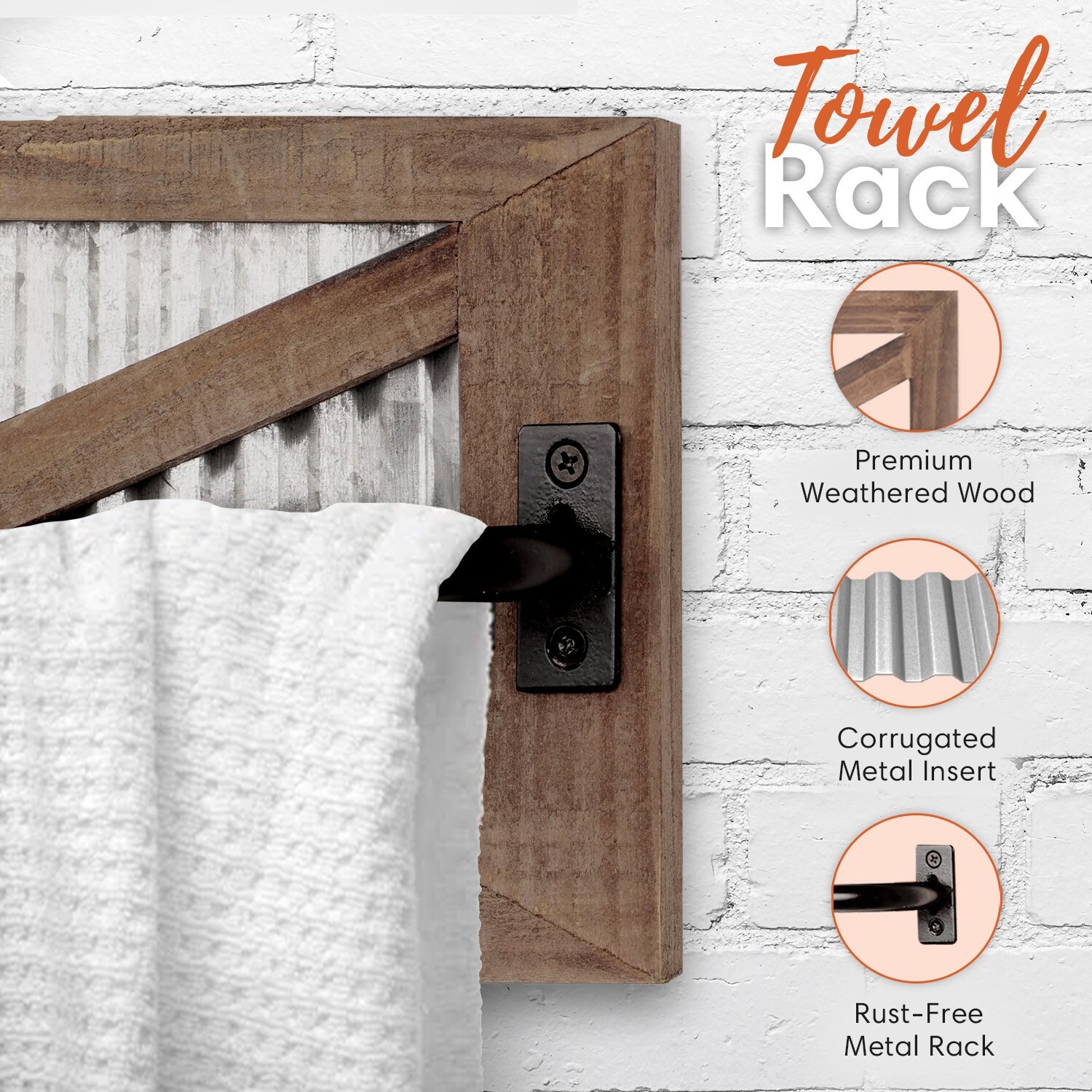 Autumn Alley Farmhouse Toilet Paper Holder, Towel Ring , Towel Rack Holder Set