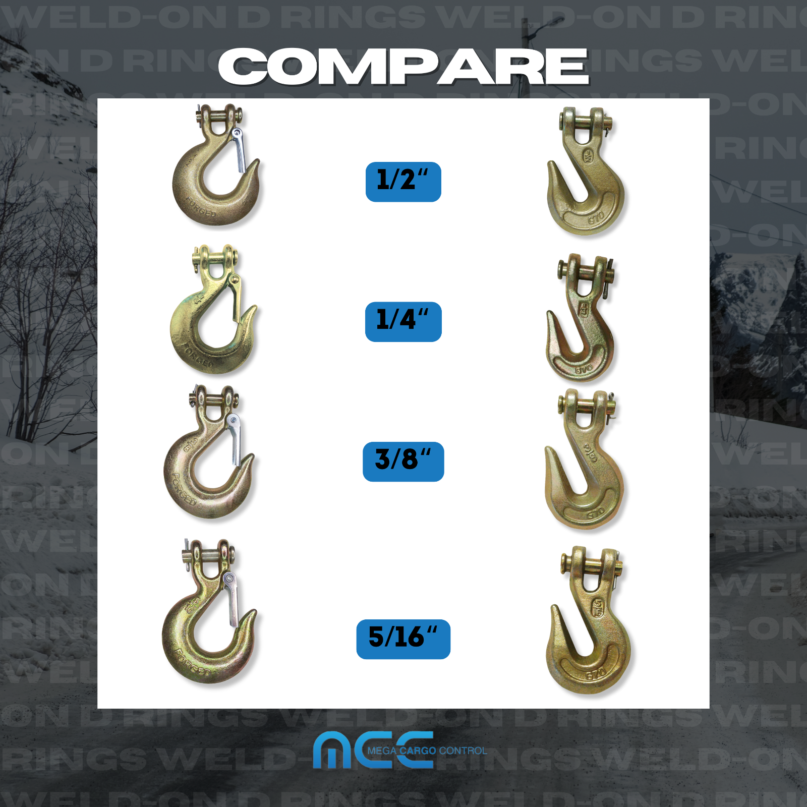 G70 5/16" 3/8" 1/2" Tow Chain Clevis Slip Hook for Flatbed Truck Transport Chain