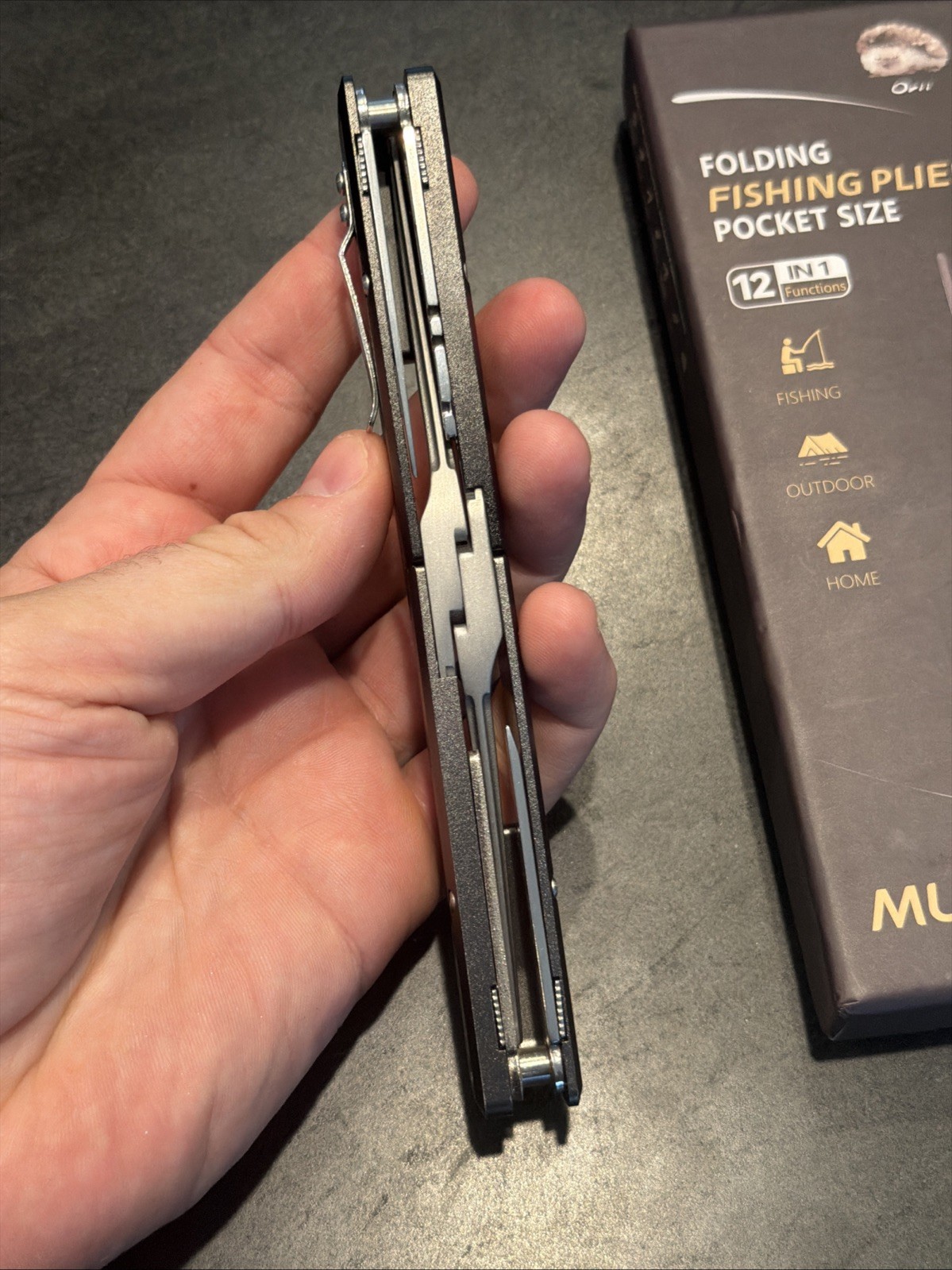 12-in-1 Pen-Sized Folding Fishing Pliers, Marine-Grade Stainless Steel Profes...