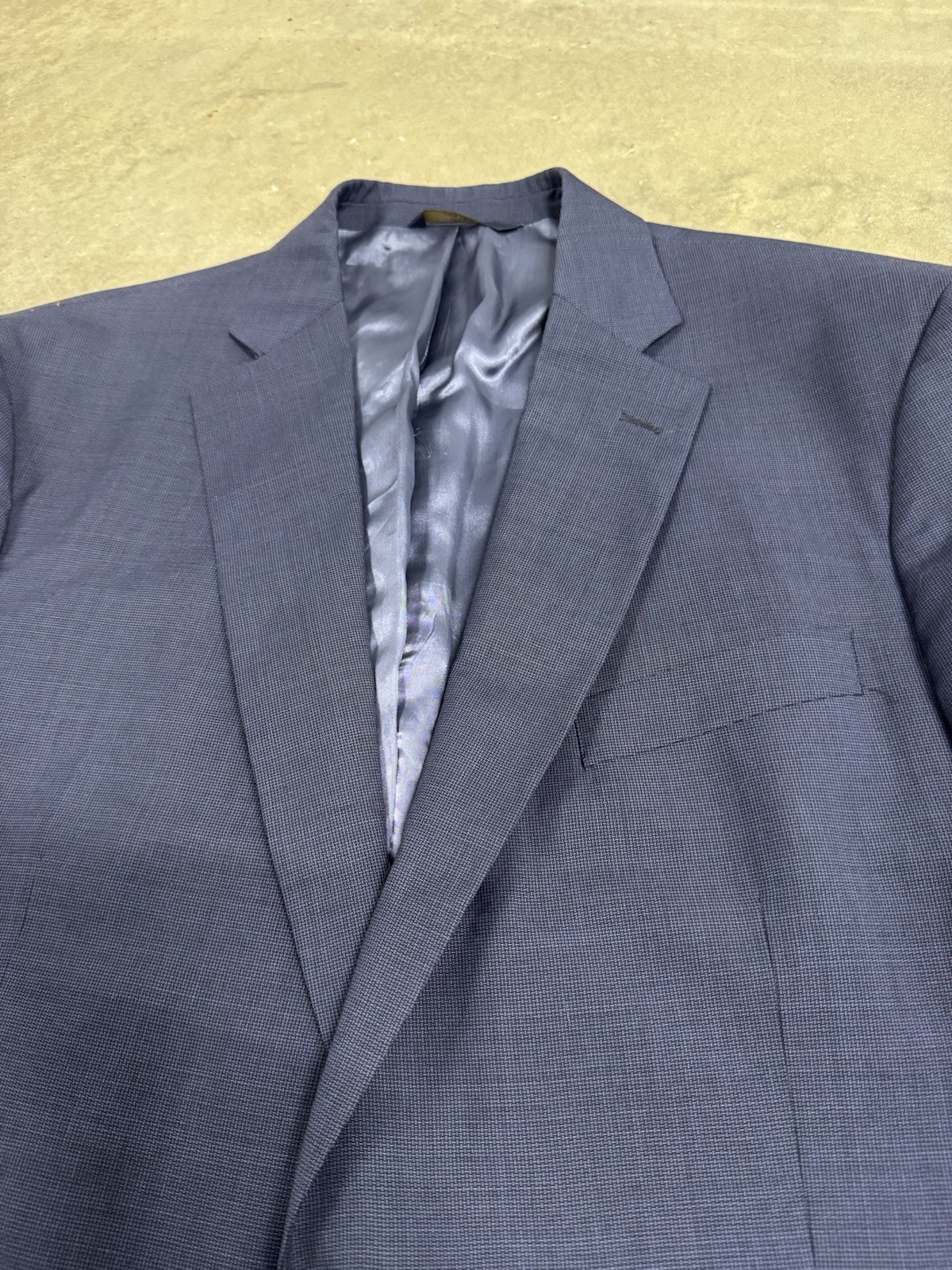 Brooks Brothers Blazer Jacket Mens 44L Blue Hopsack Tollegno Italy Wool Madison