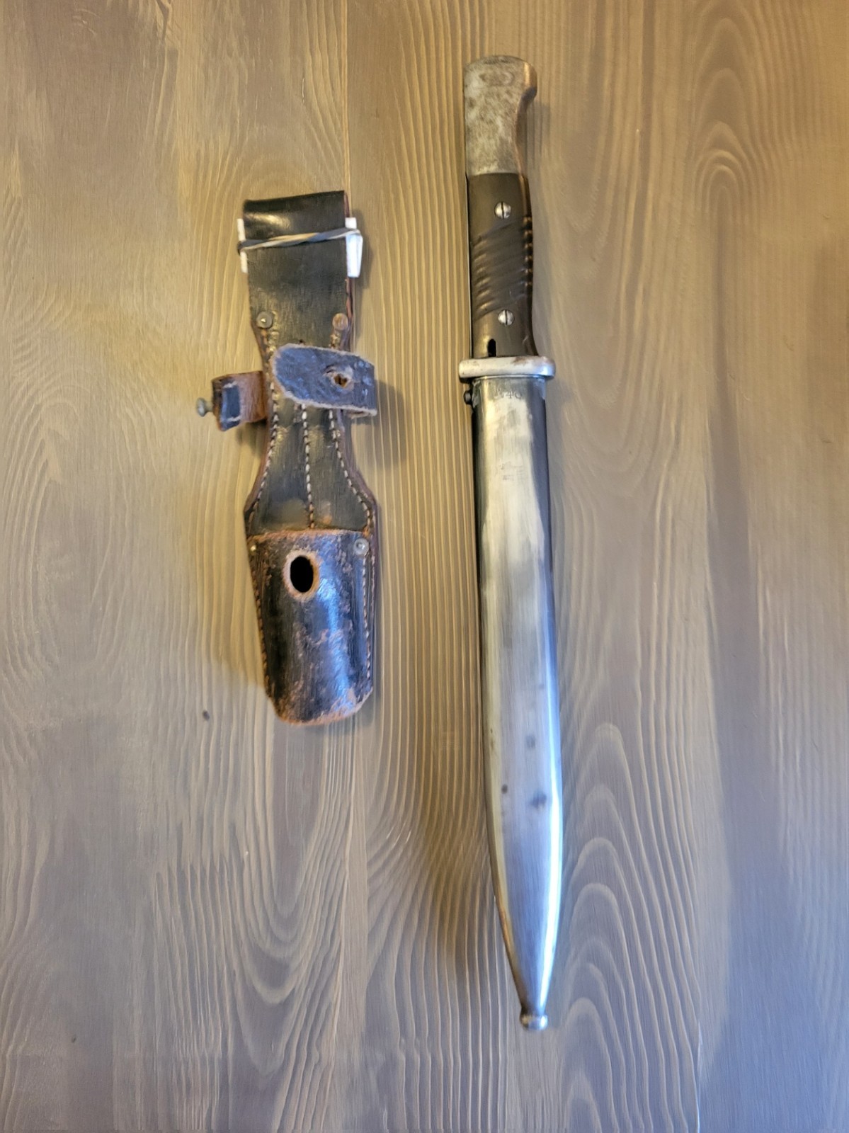 EXCELLENT WWII German K98 Combat Bayonet by WKC Matching Numbers w/Frog!