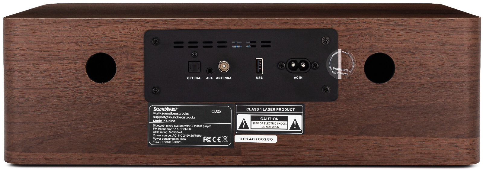 SoundBeast Stereo Shelf System CD Player, Bluetooth, FM Radio, USB Playback, Aux