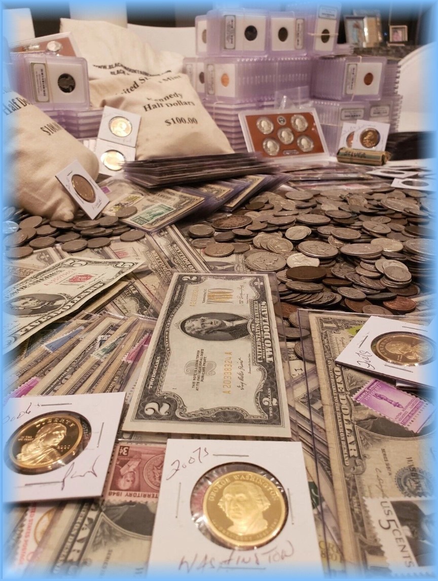 ESTATE SALE ~ OLD US COINS ~ GOLD BARS ~ .999 SILVER BARS ~ BULLION ~ US BILLS