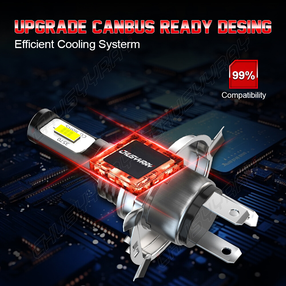 2pcs H4 SUPER LED Headlight For Yamaha Apex GT RX10GT 2006-2010 Snowmobile Bulbs