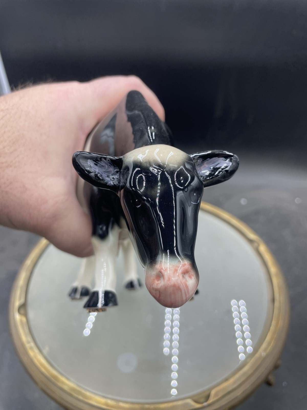 Vintage Coopercraft England 9” Ceramic Cow Figurine VG