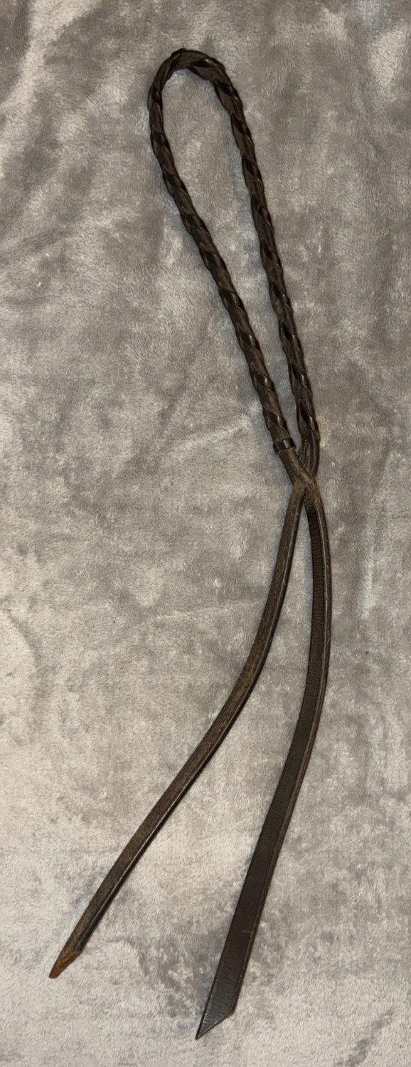 LEATHER BRAIDED WESTERN BARREL QUIRT 24 1/2'' LONG