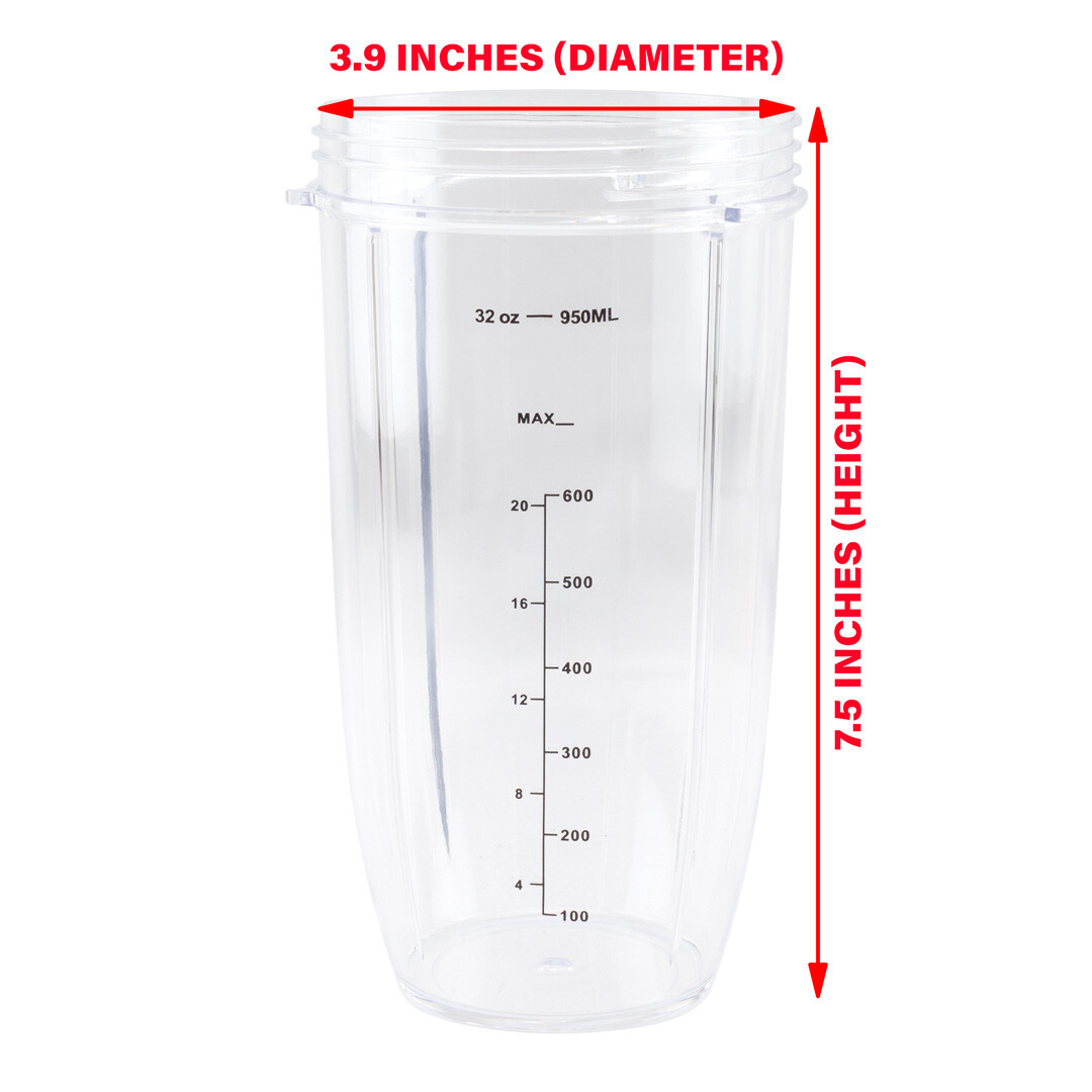 32 oz Cup and Extractor Blade for NutriBullet 600W 900W NB-101B NB-101S NB-201