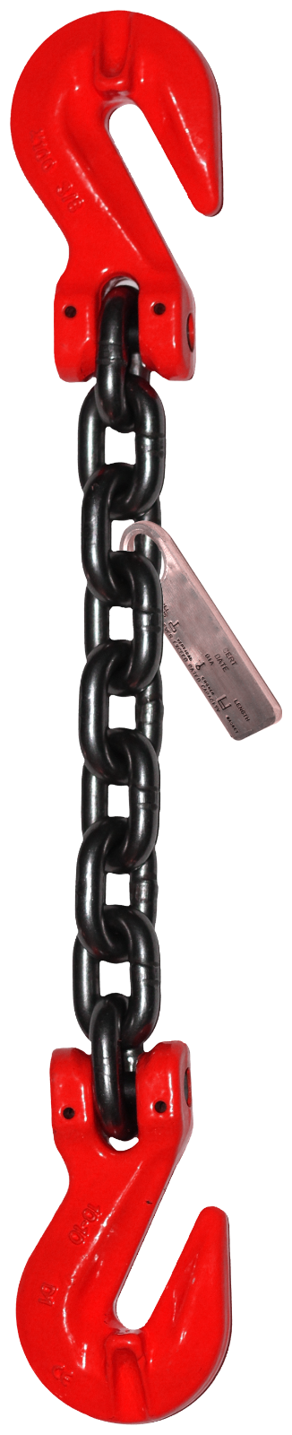 9/32" Lifting Chain 6 FT Grade 80 Single Leg Grab Hooks Tagged Overhead USA Made