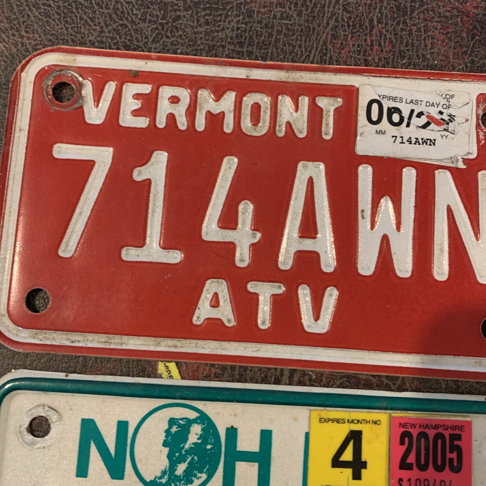 New Hampshire Vermont License Plate Lot Old Man Of The Mountain Motorcycle ATV