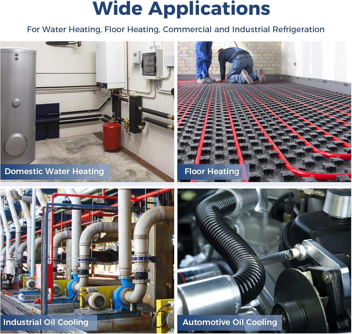 ALORAIR 70 Plates Heat Exchanger with 1-1/4" MPT Port 5"x12" for Floor Heating