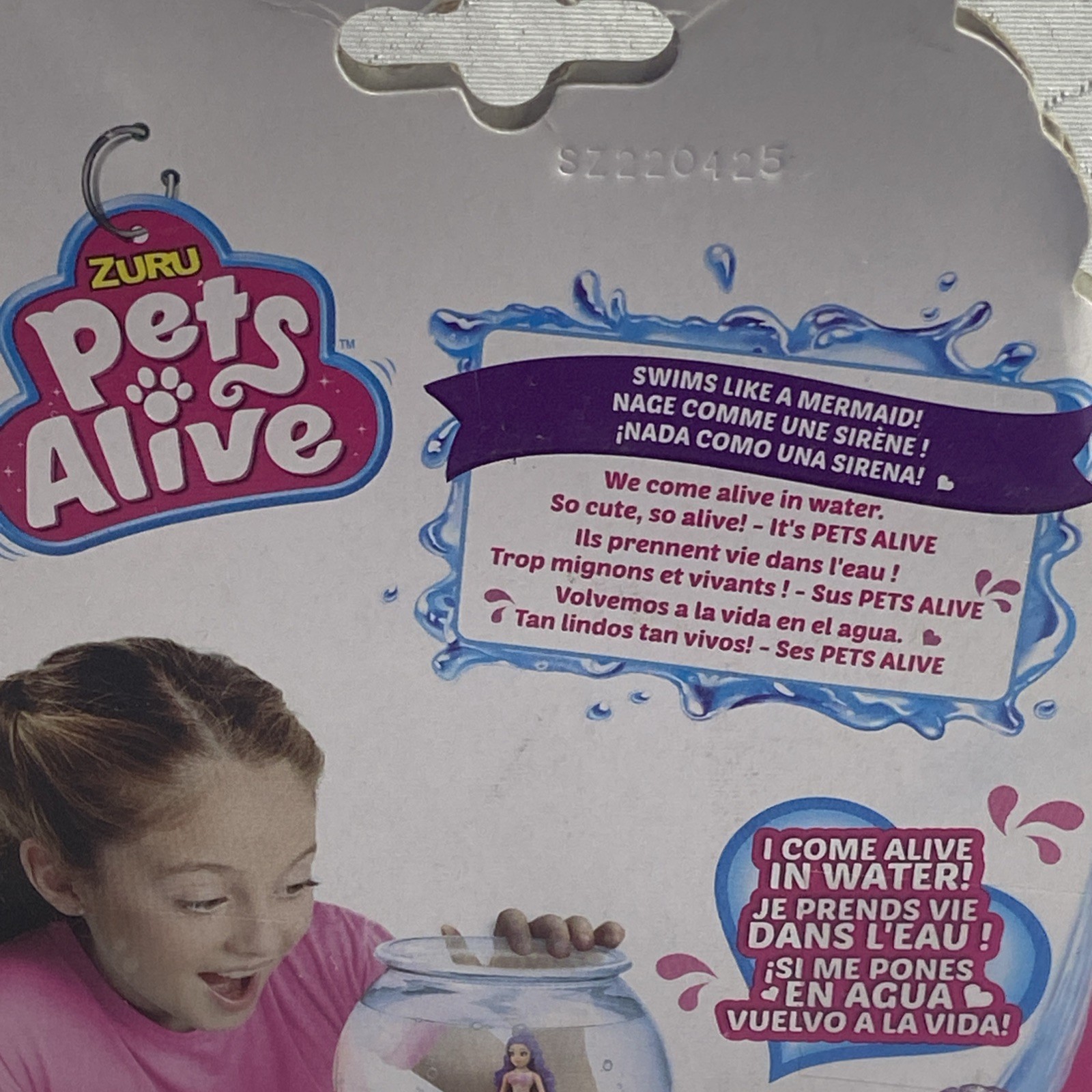 Pets Alive Magic-Swim Mermaid Figure ZURU Purple Hair Swimming Toy 3+ Water NEW