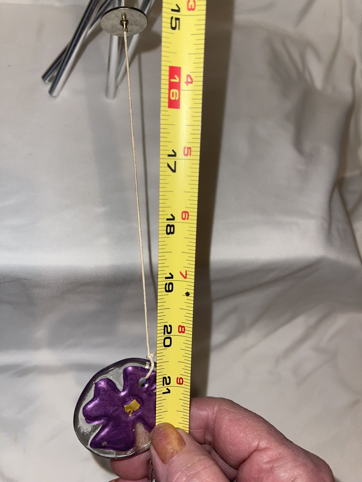 Purple 😻 Hydrangea Fused Glass Wind Chime Demdaco Nice