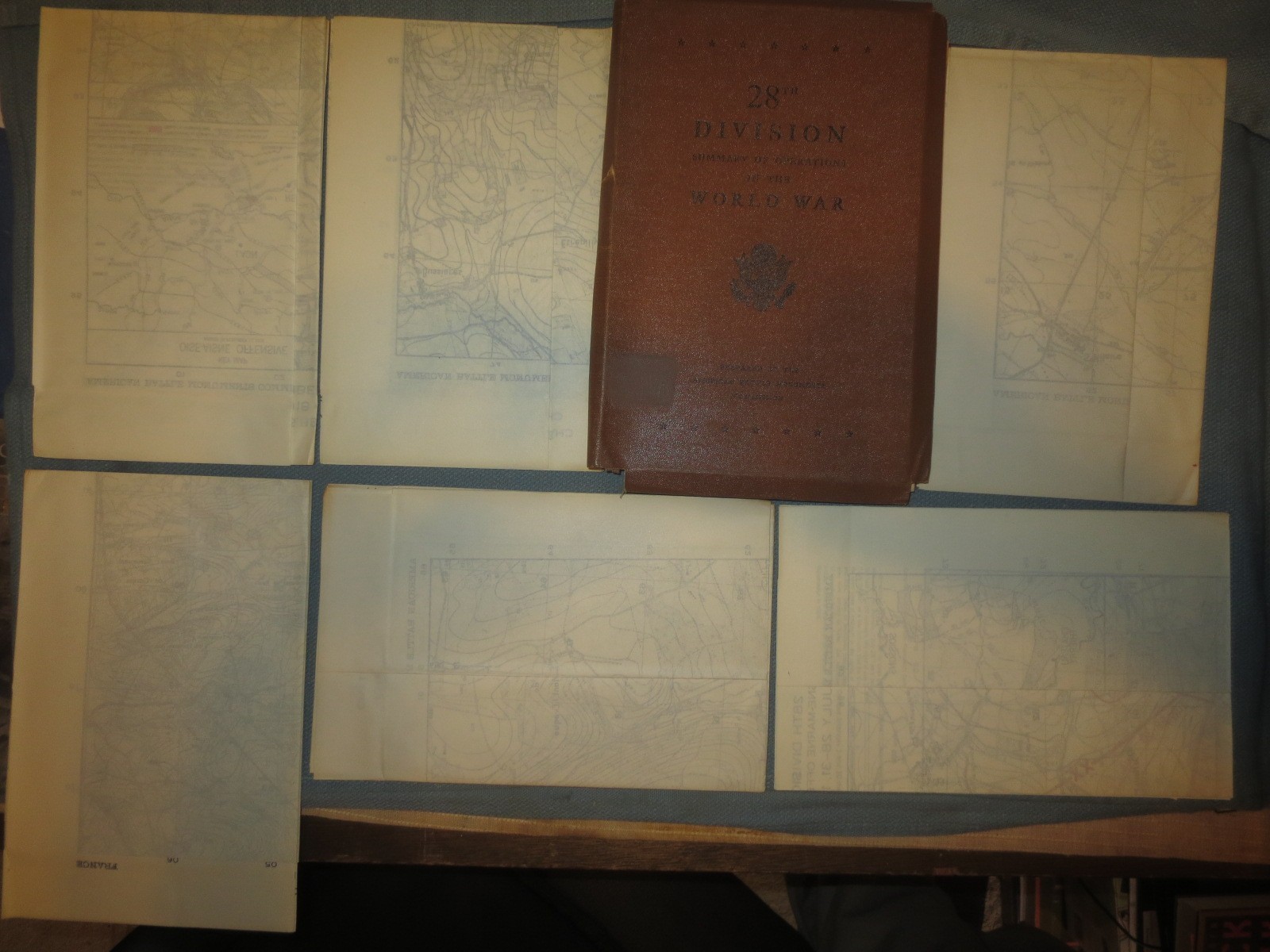 28th Division Summary Of Operations World War Maps & Summary WWI complete RARE