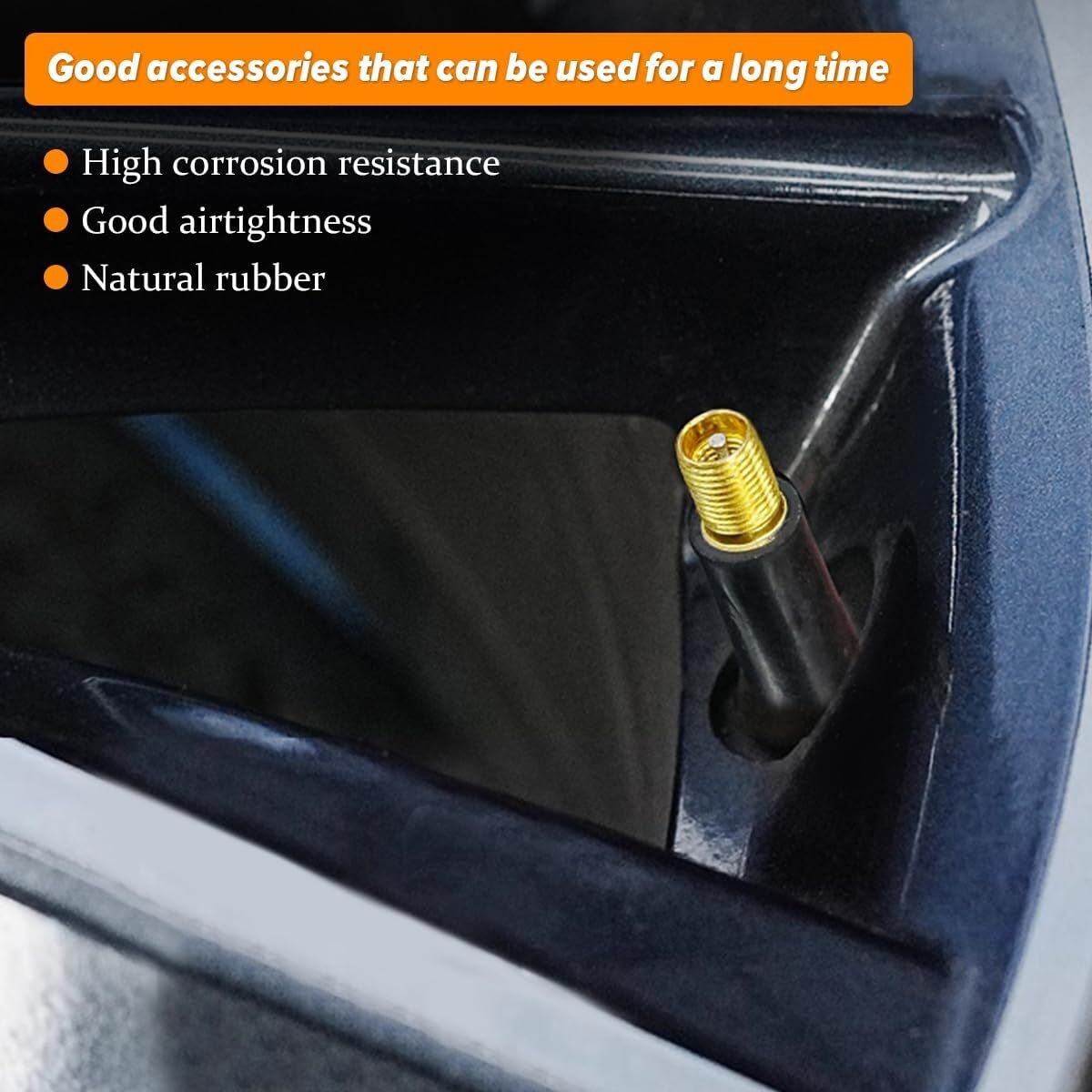 100pcs TR413 Snap-In Valve Stems – Tubeless Rubber Tire Valves for Car Truck Rim