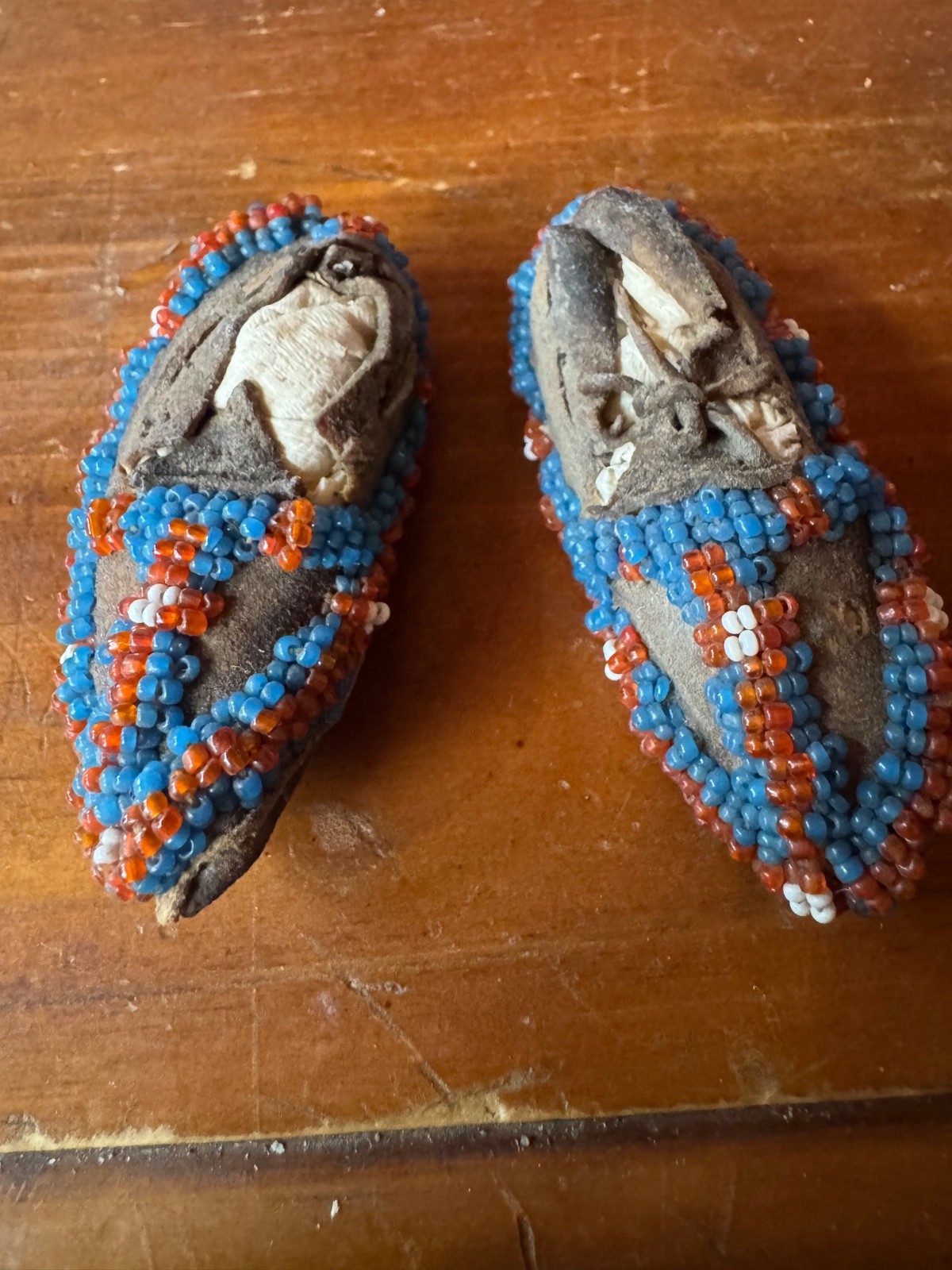 Antique Vintage Native American Beaded Moccasins Doll or Infant