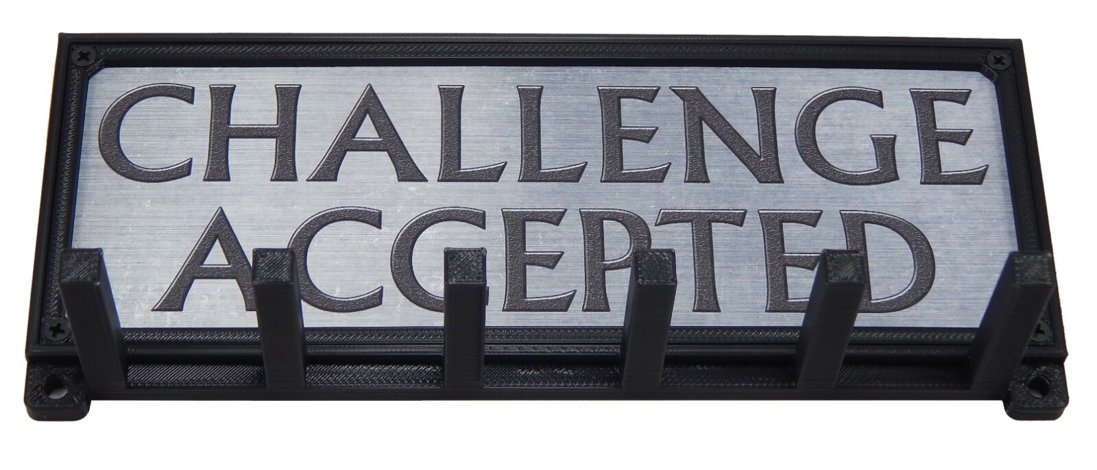 Challenge Accepted Sports Medal Display Rack Holder Hanger Organizer for Wall