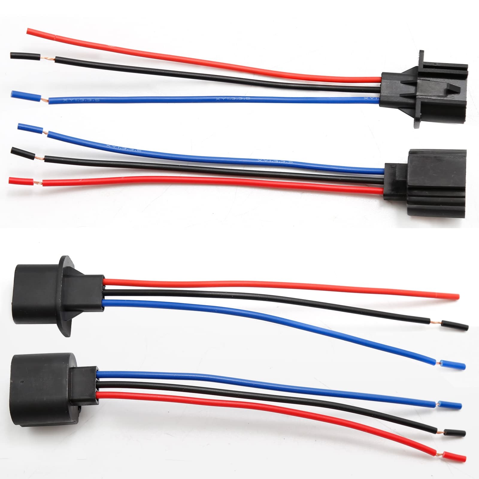 4Pack H13 9008 Headlight Socket Wiring Harness Adapter