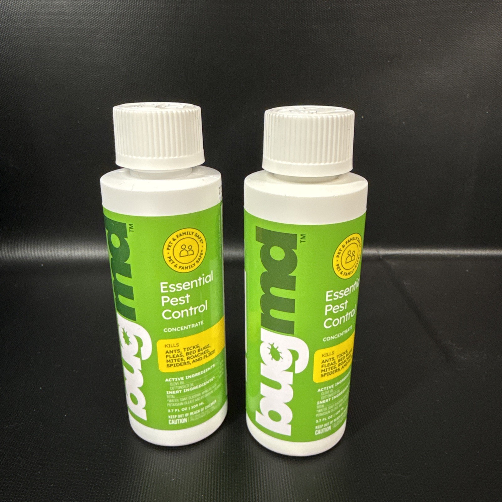 Pack of Two  BUG MD  Essential Oils Concentrate 3.7 Oz Safely Kills Bugs 07/27