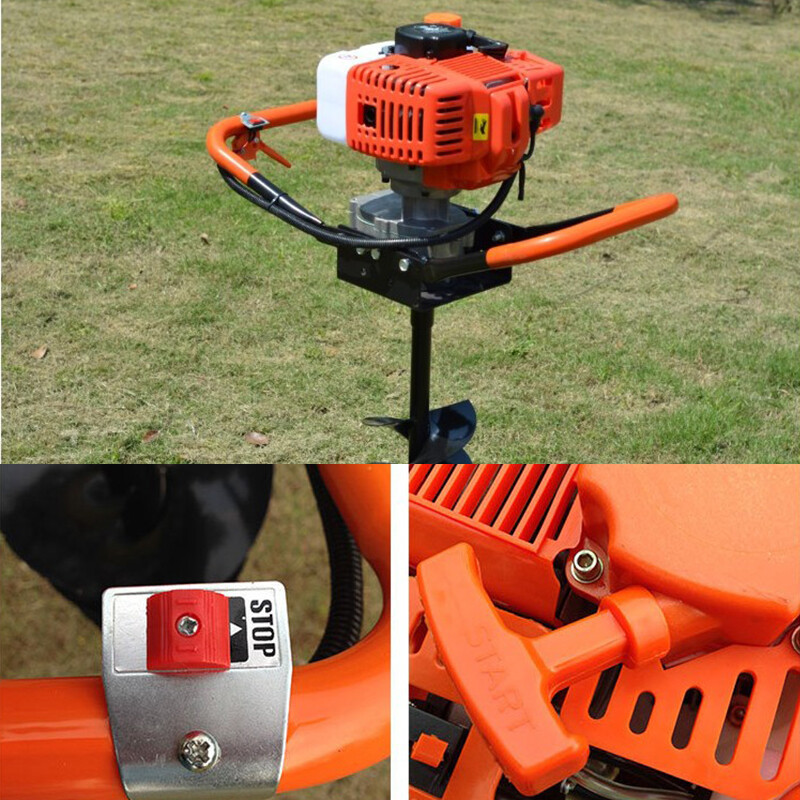 52CC 2-Stroke 7500RPM Gas Powered Earth Auger Digging Machine Post Hole Digger
