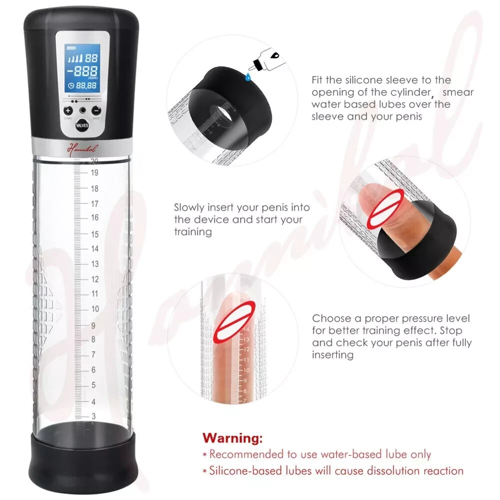 Vacuum Electric Penis Pump Digital rechargeable Male Men Penis Enlarger Growth