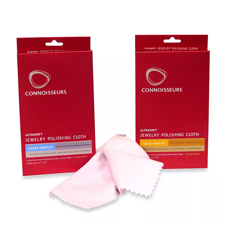 Connoisseurs Ultrasoft Silver and Gold Jewelry Cleaning Polishing Cloths 11 x 14