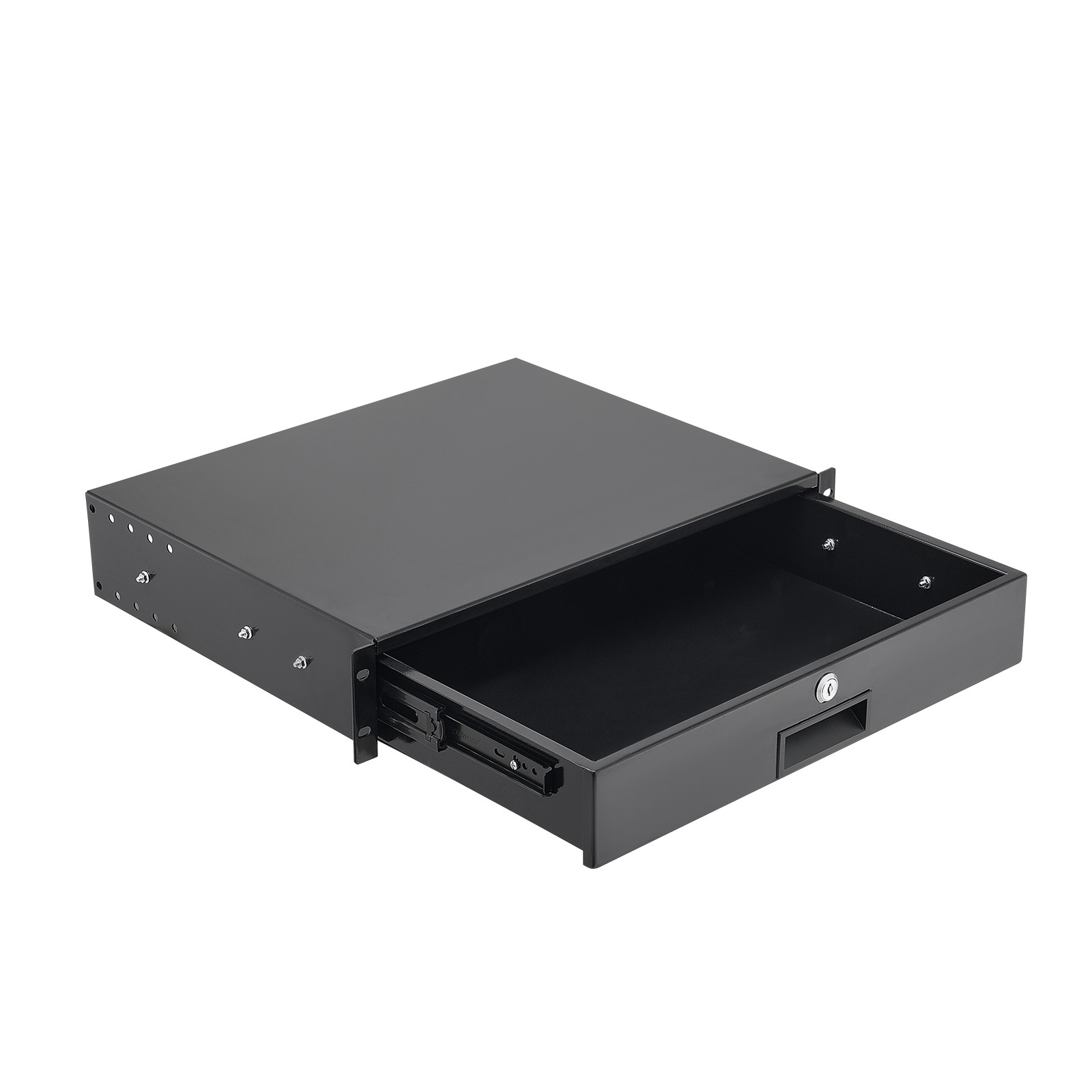 Uimoso 2U Rack Mount Drawer, Lockable, 50 lbs Capacity for 19-Inch Server Rack
