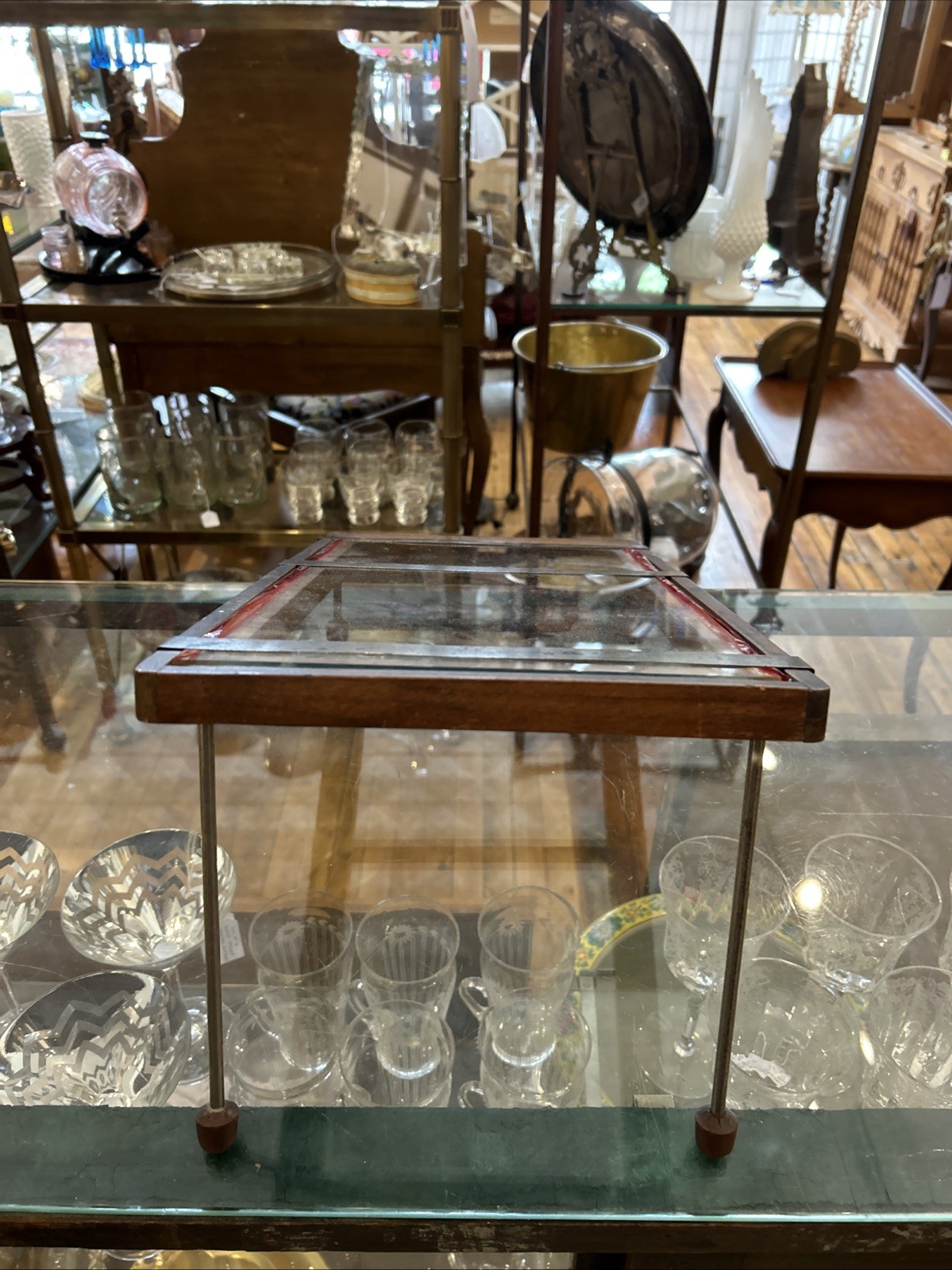 Antique Photo Negative Retouching Easel Photography Wood Glass